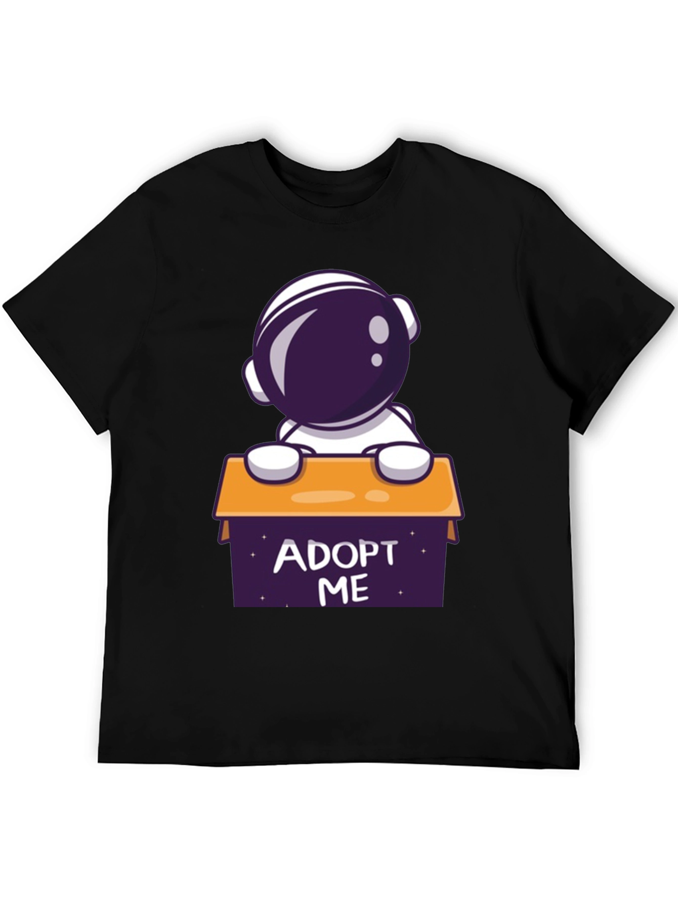 Black Adopt Me Astronaut Graphic T-Shirt - Space Lover Tee view 5