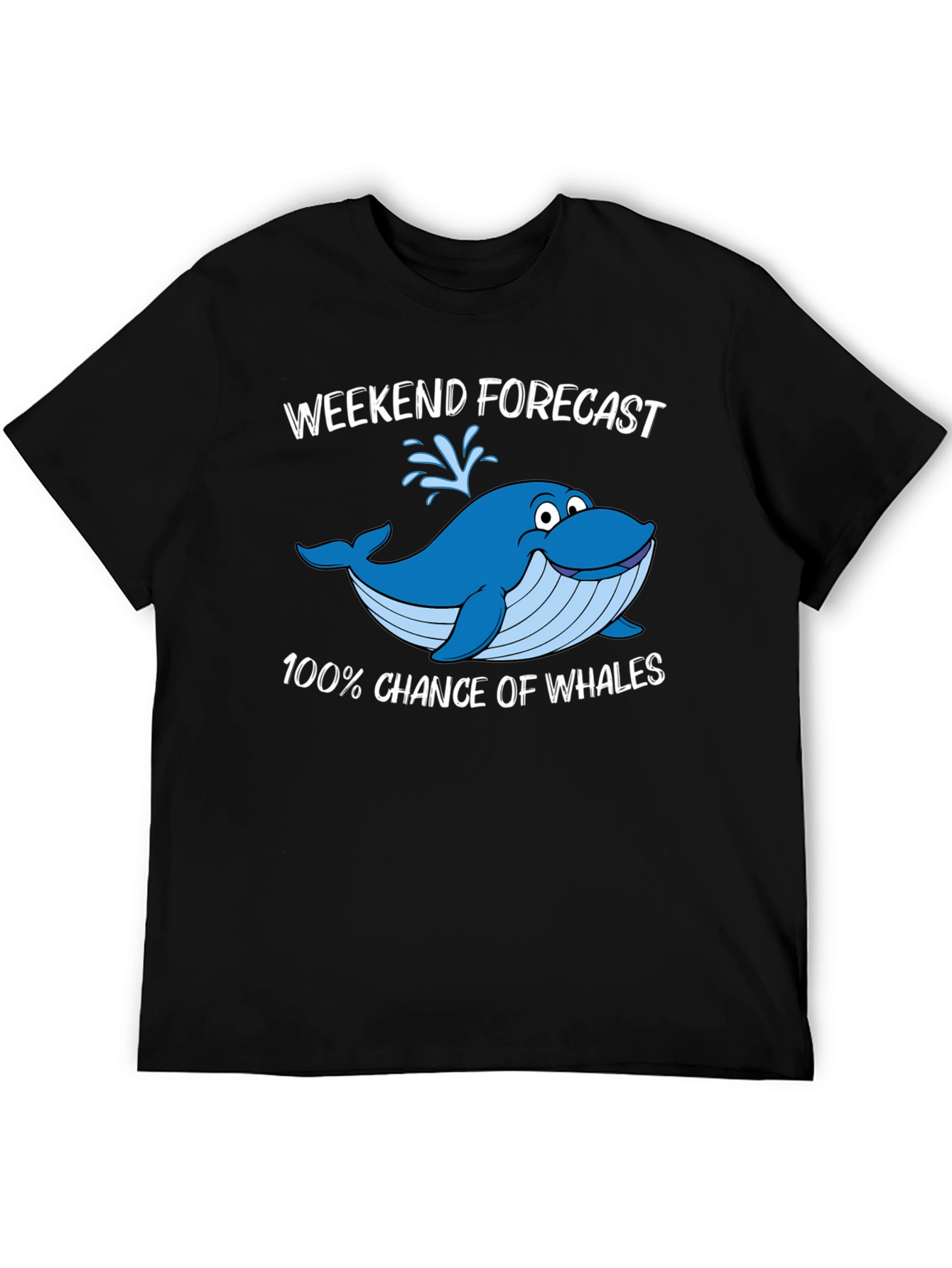 Black Weekend Forecast Whale Graphic T-Shirt view 5