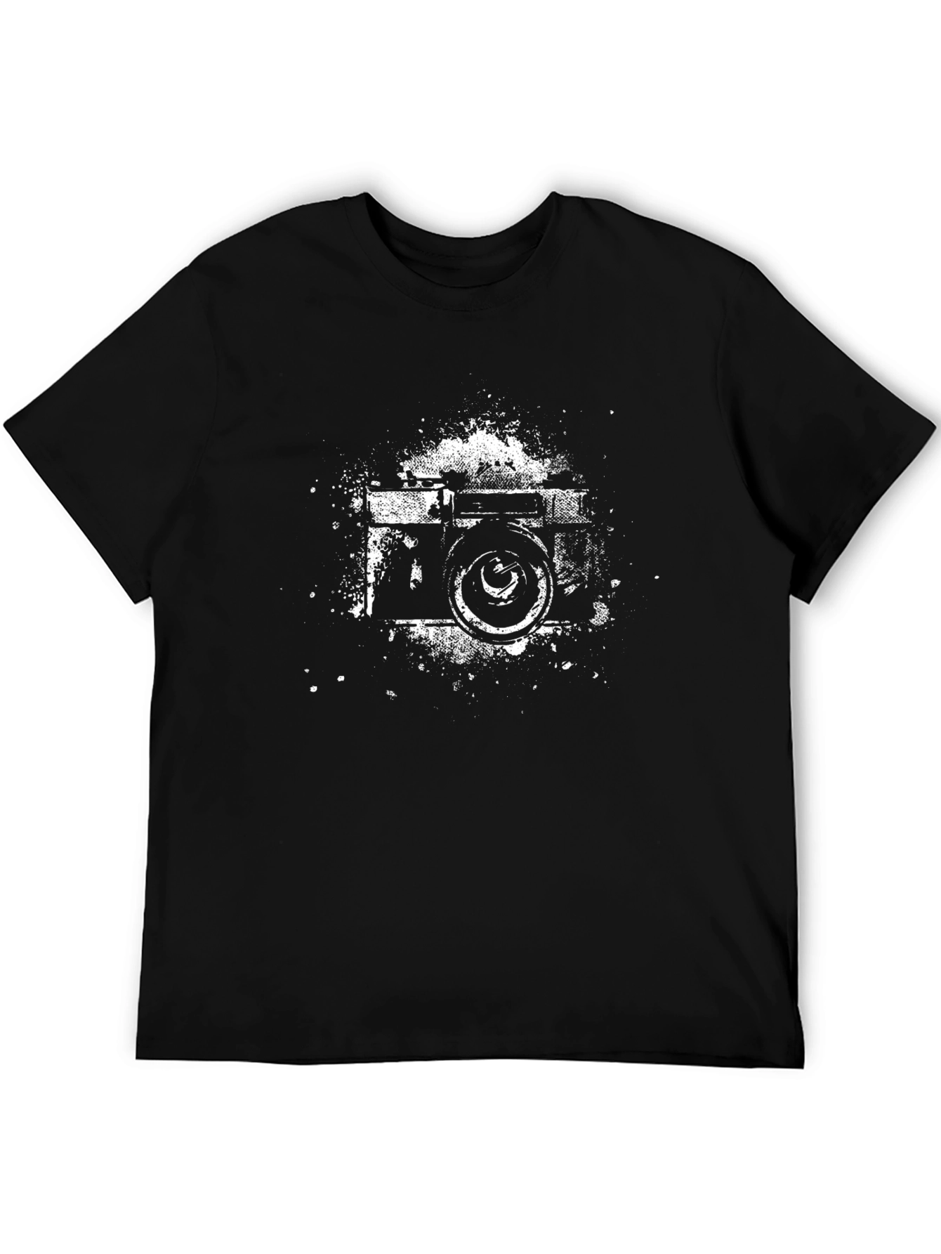 Retro Camera Graphic Black T-Shirt - 5