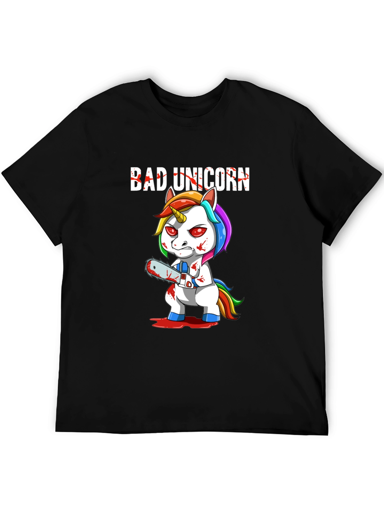 Black Bad Unicorn Graphic T-Shirt - Dark Humor Tee view 5