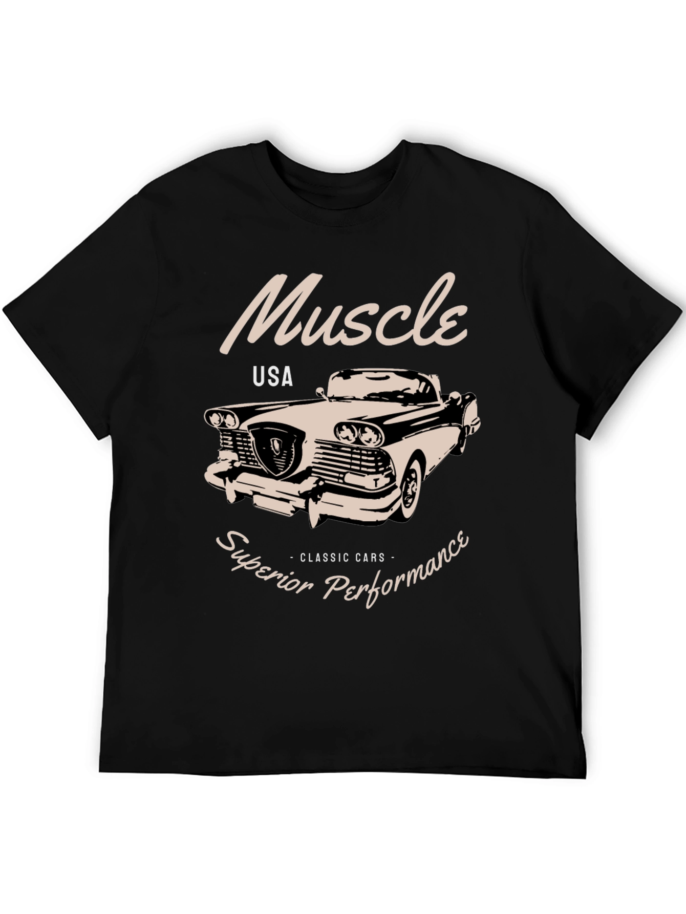 Black Muscle Car T-Shirt - Superior Performance Classic Tee view 5