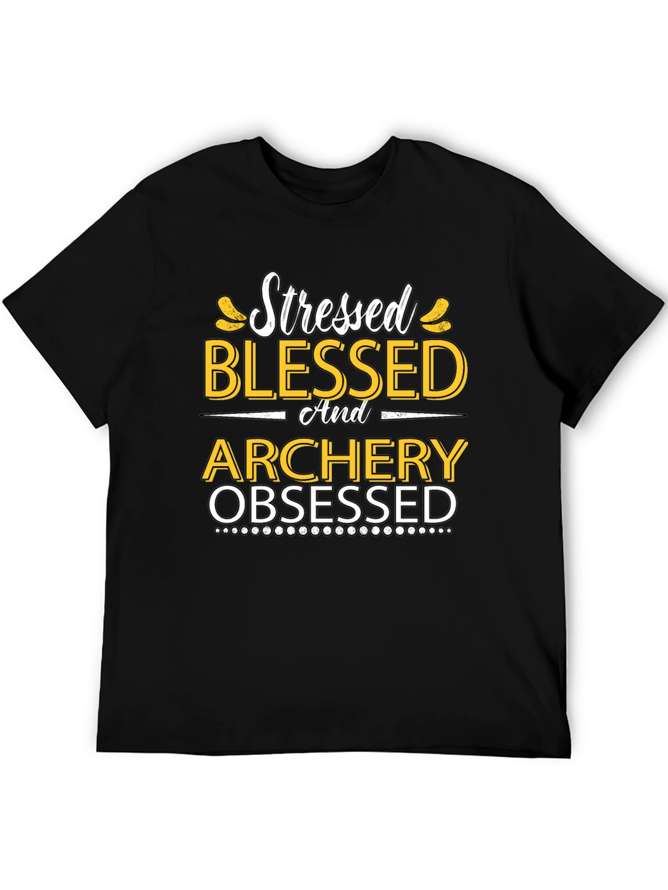 Black Stressed Blessed Archery Obsessed Graphic Tee view 5