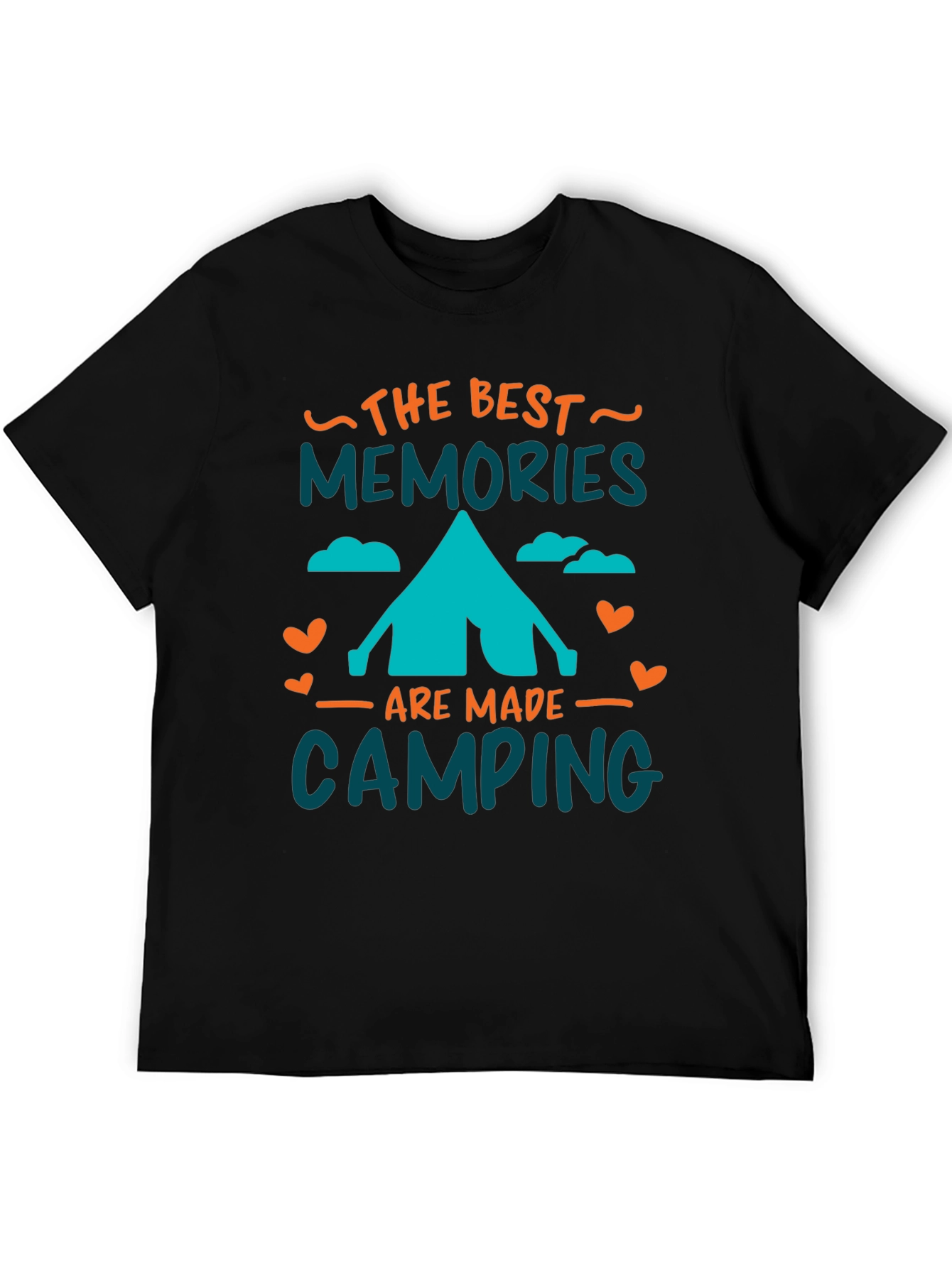 Black Camping Memories Tee: Adventure Awaits view 5