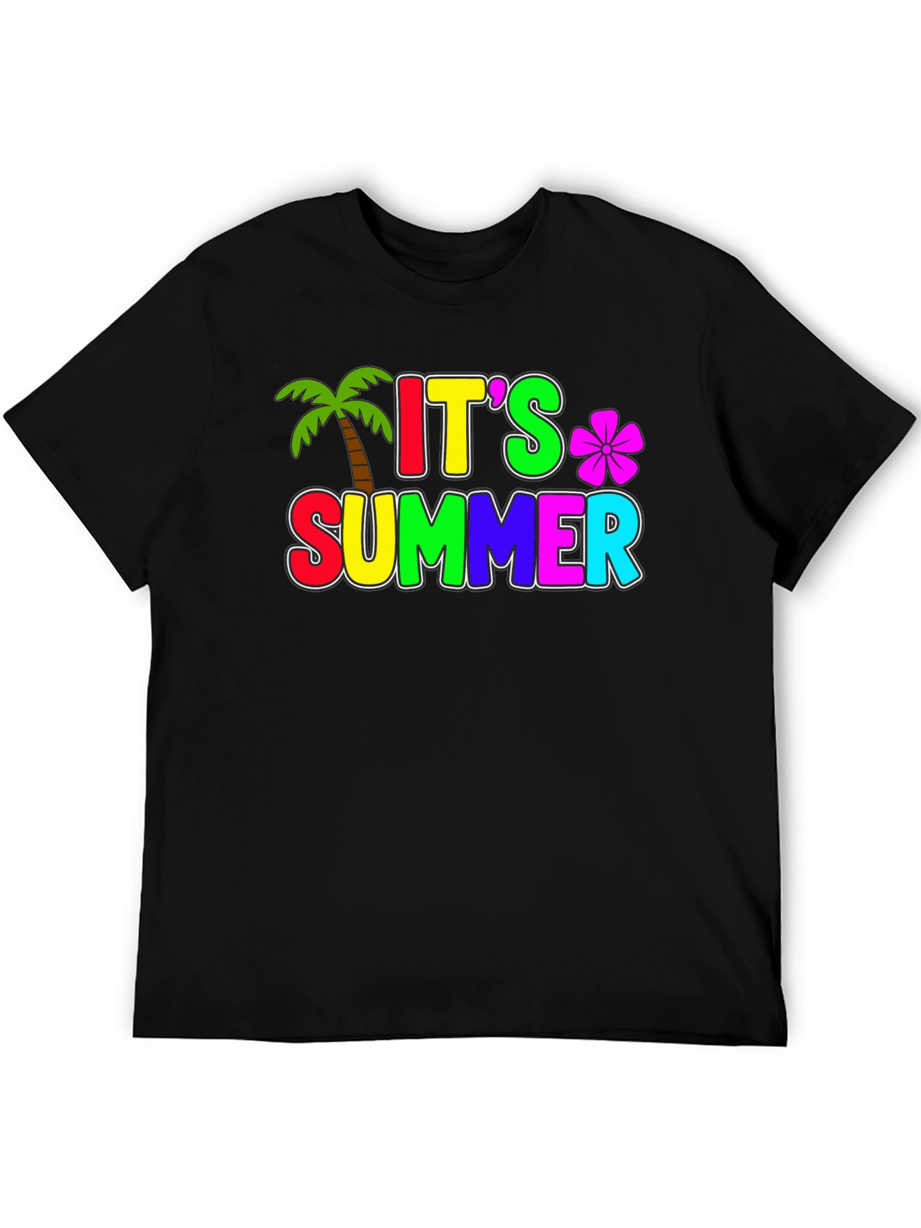 Black It's Summer Black T-Shirt view 5