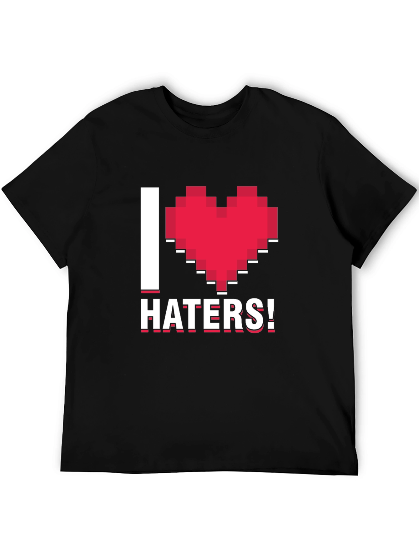 Black I Heart Haters Pixel Graphic Tee view 5
