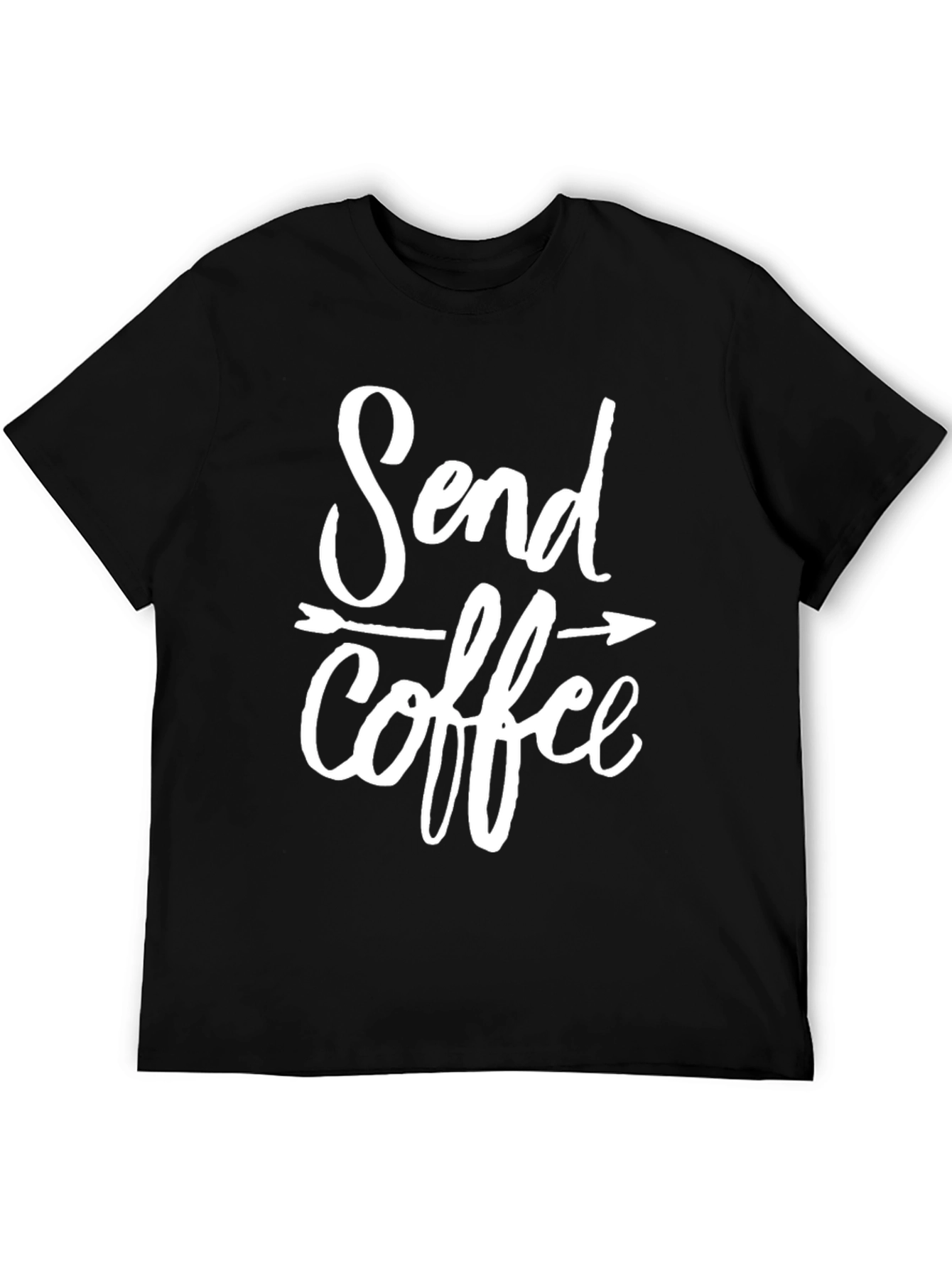 Black Send Coffee Graphic Tee - Unisex Black T-Shirt view 5