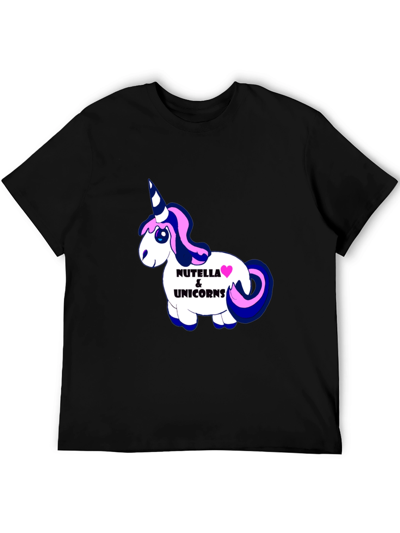 Black Nutella & Unicorns Graphic Black T-Shirt view 5
