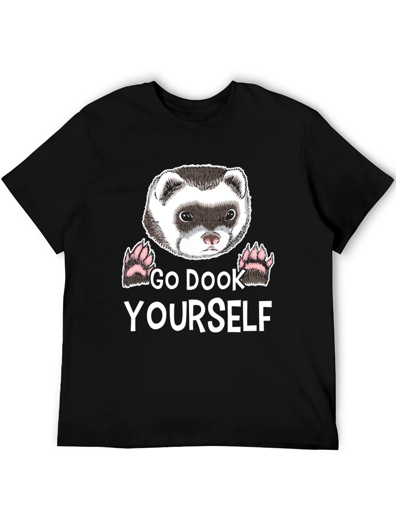 Black Go Dook Yourself Ferret T-Shirt view 5