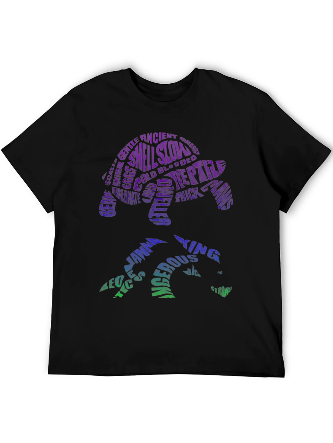 Black Turtle Word Art T-Shirt view 5