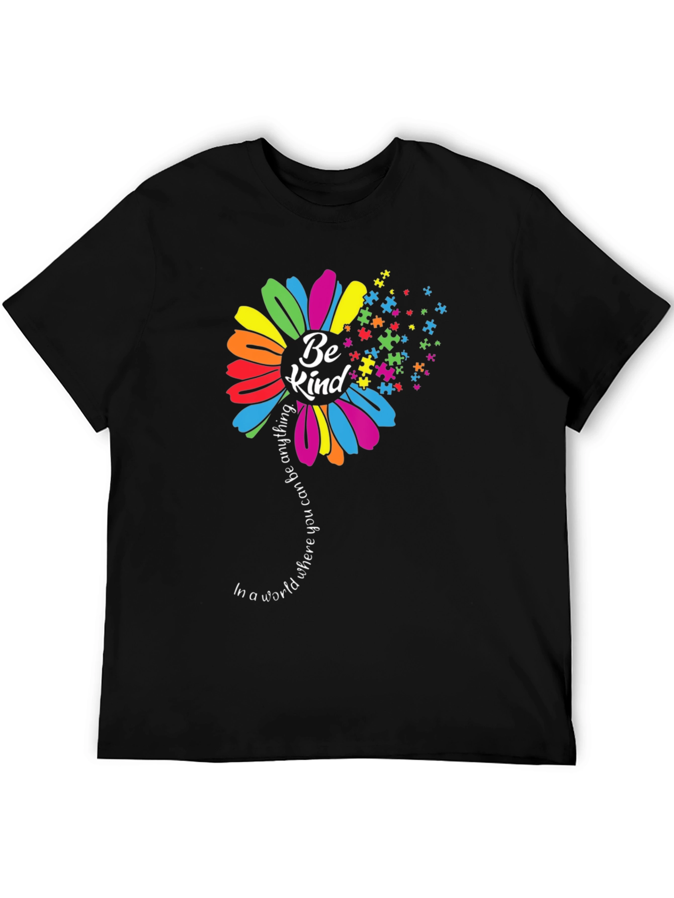 Black Be Kind Autism Awareness T-Shirt view 5