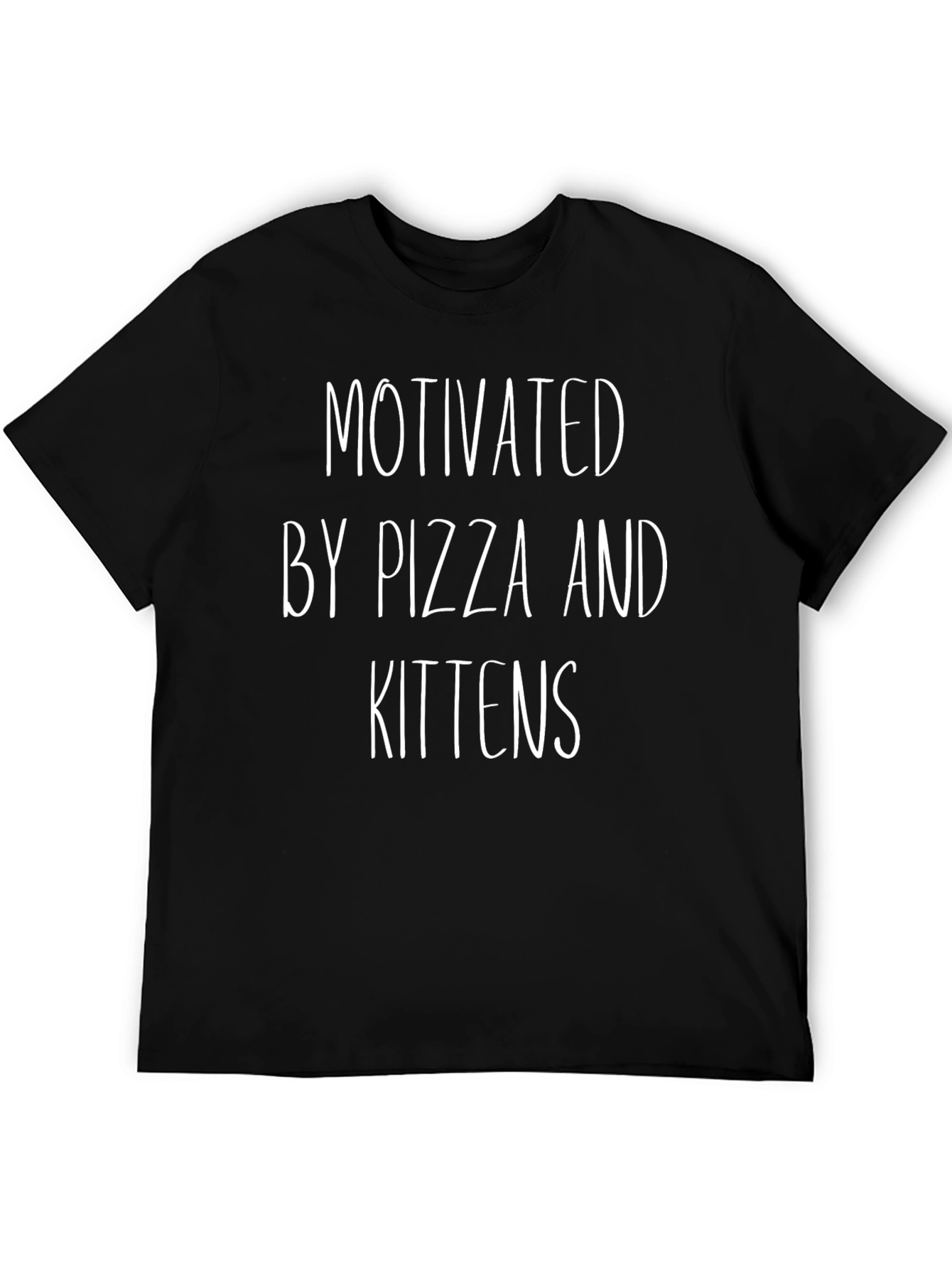 Black Motivated by Pizza and Kittens - Graphic T-Shirt view 5