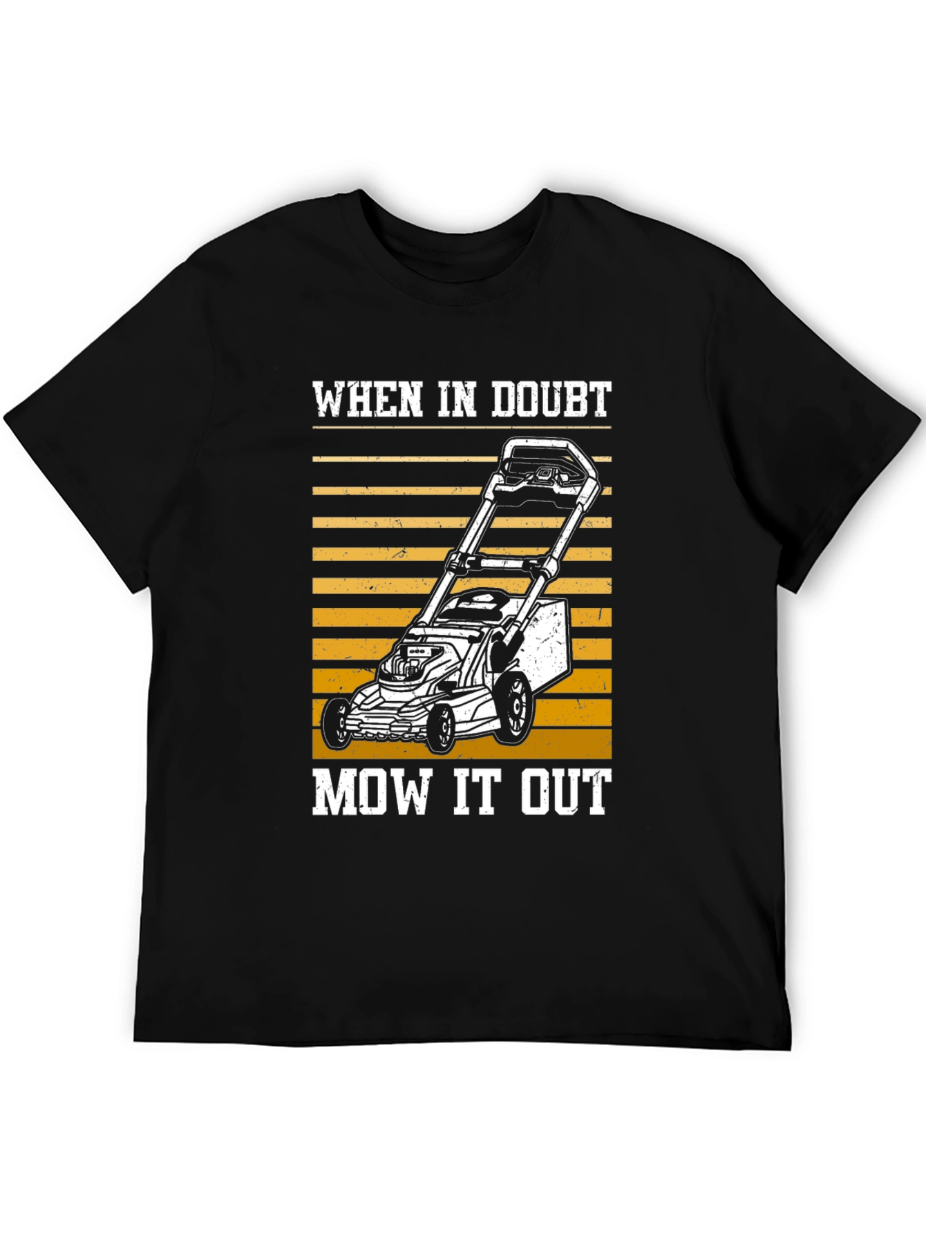 Black When In Doubt Mow It Out T-Shirt view 5
