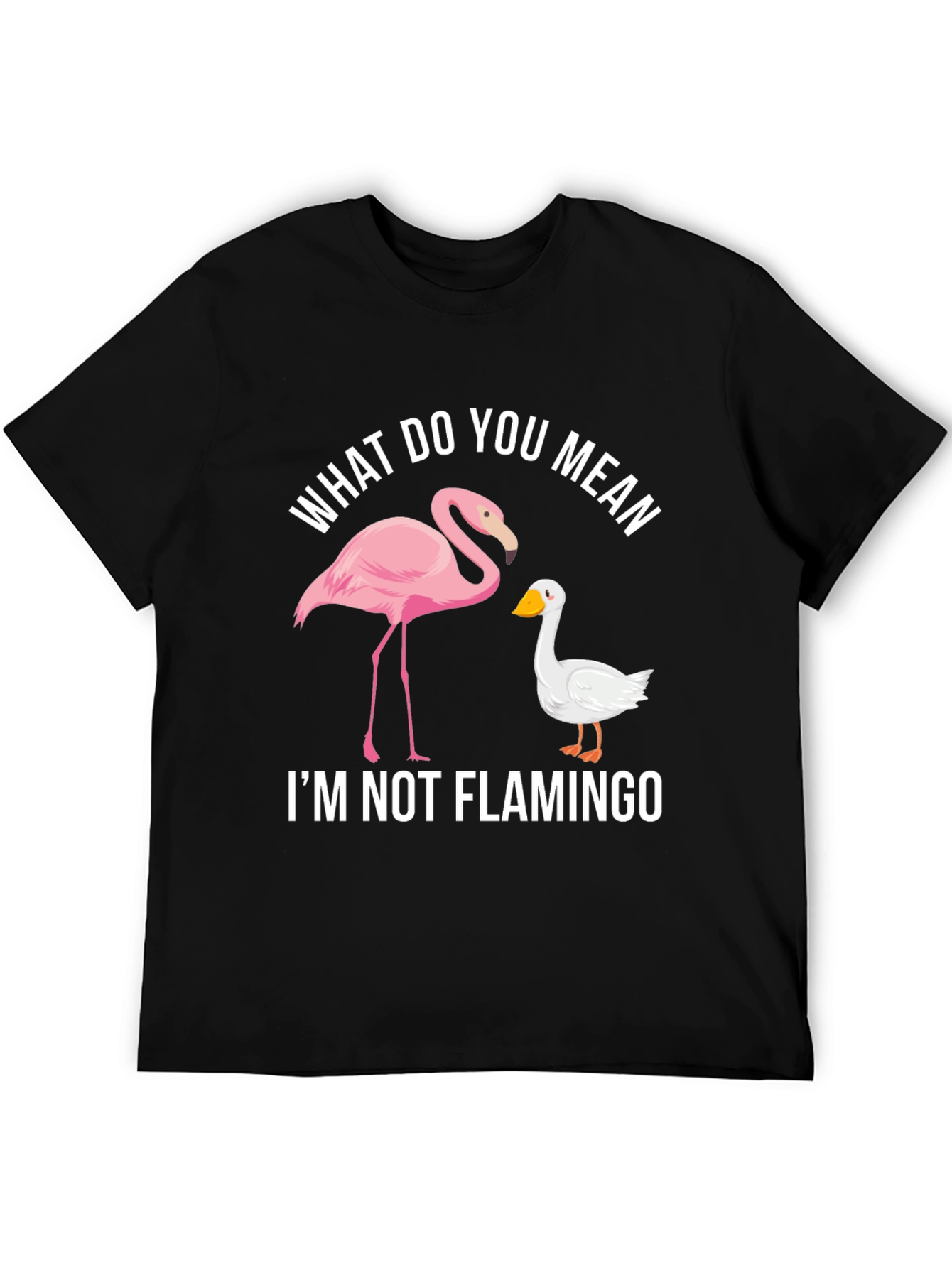 Black Funny "I'm Not Flamingo" Graphic Tee view 5