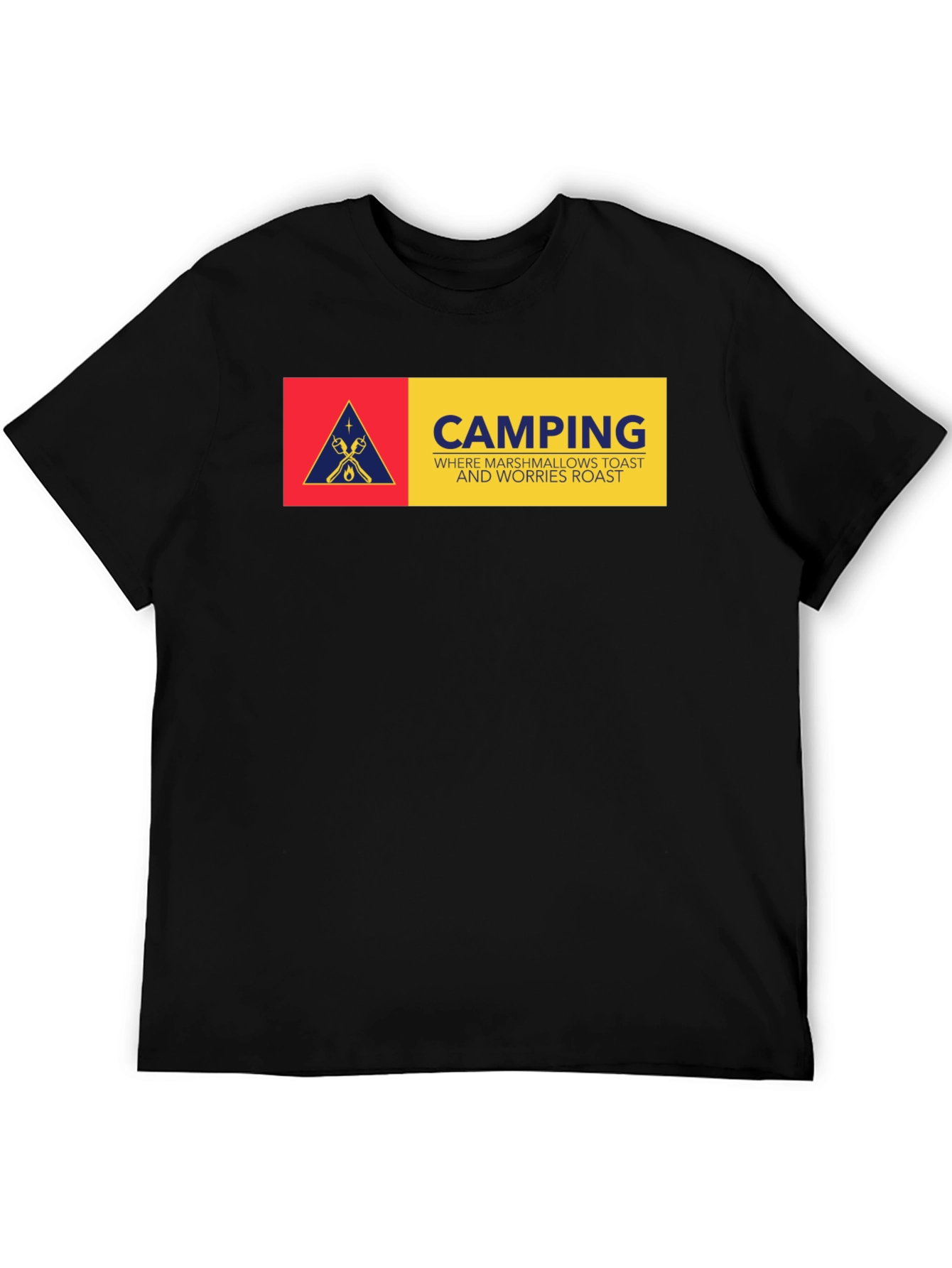 Black Camping Marshmallow Toast T-Shirt view 5