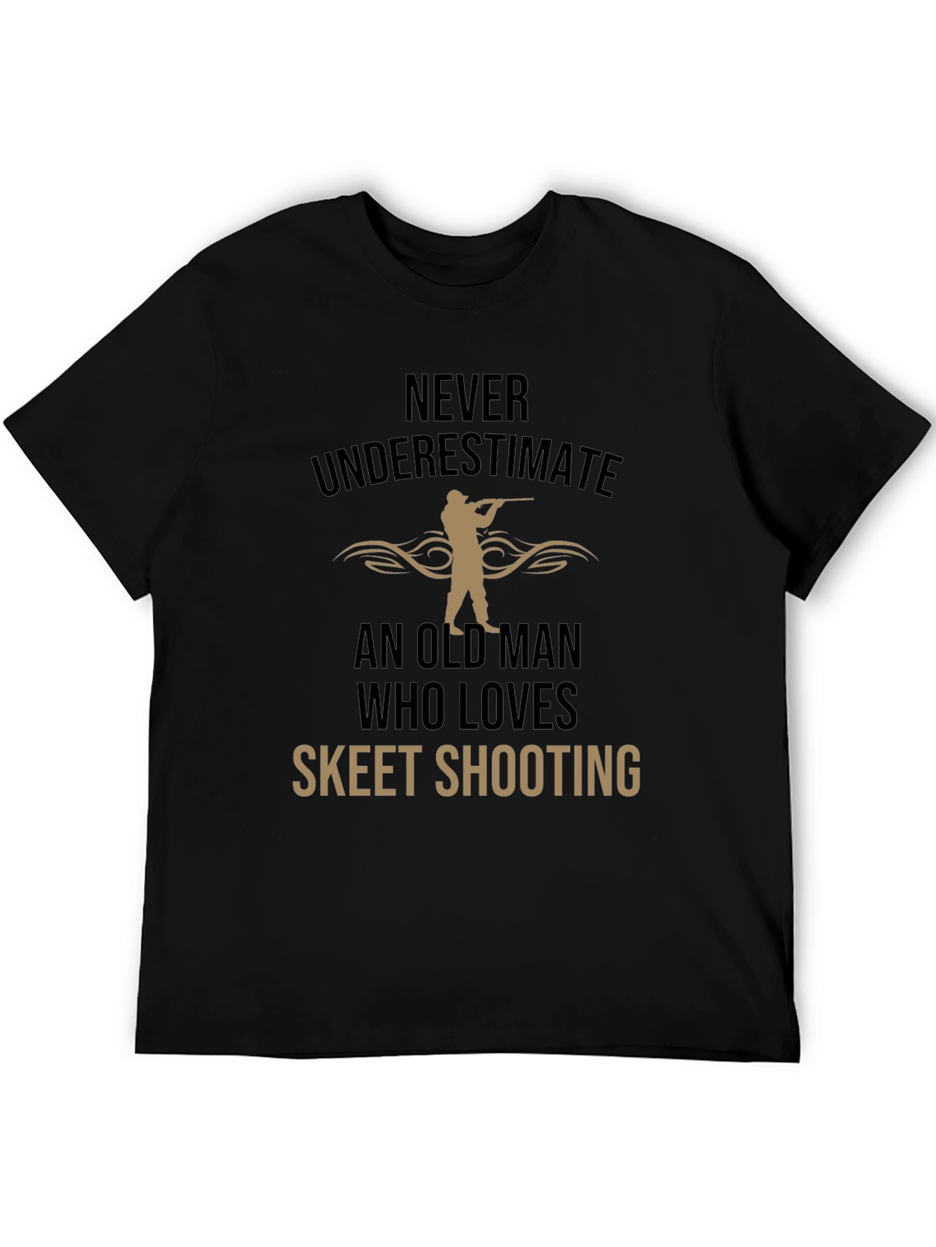 Black Skeet Shooting Old Man T-Shirt view 5