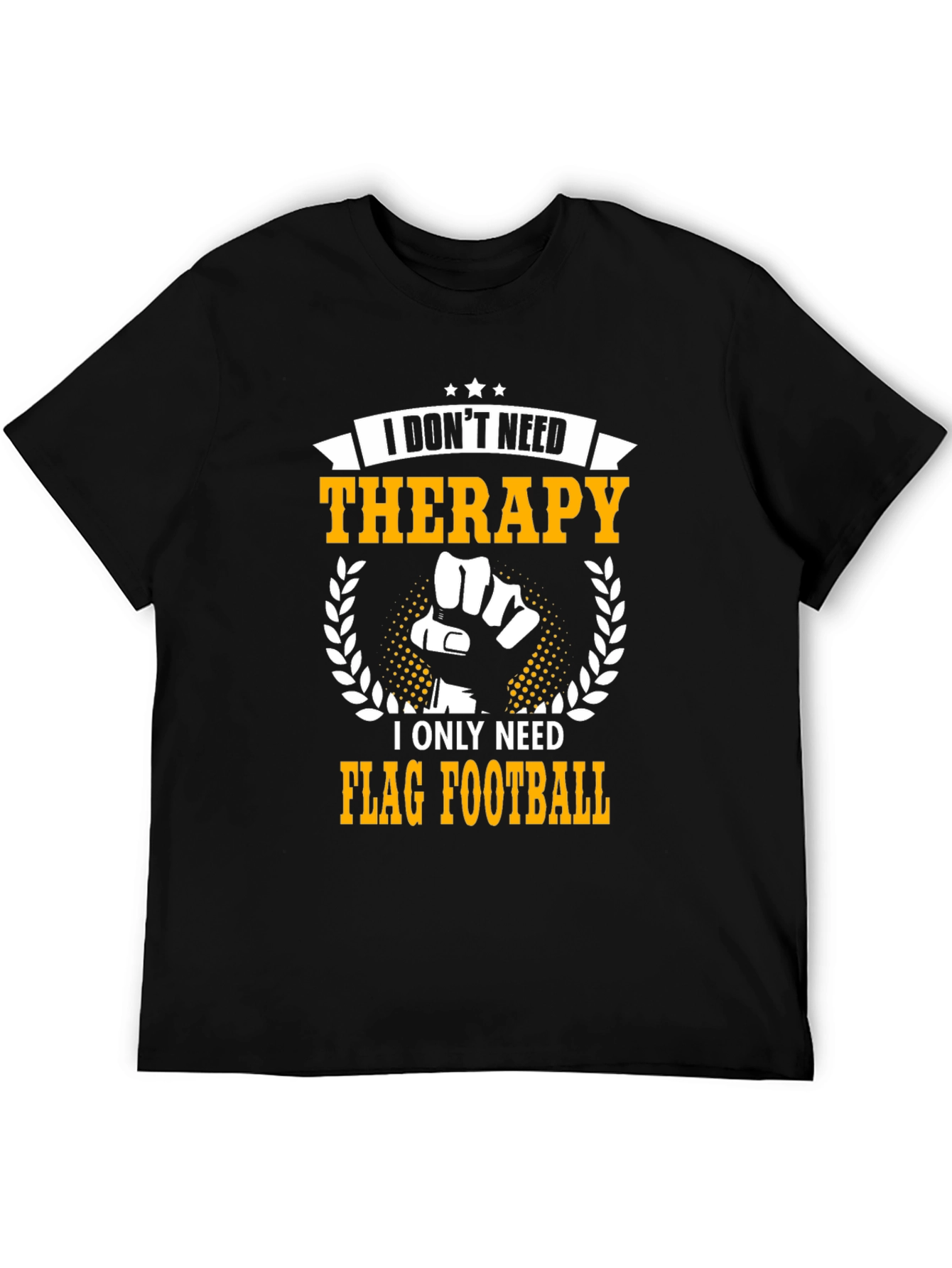 Black Flag Football Therapy T-Shirt view 5