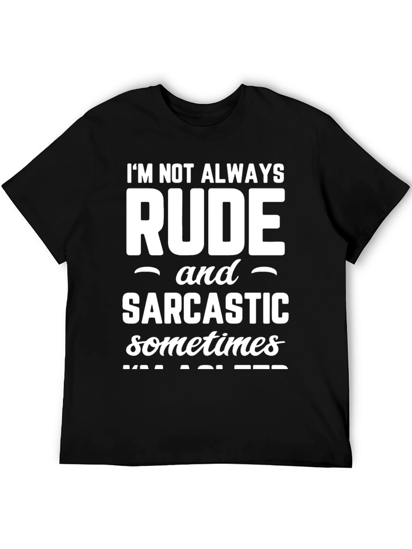 Black Sarcastic Humor Graphic T-Shirt - Black view 5