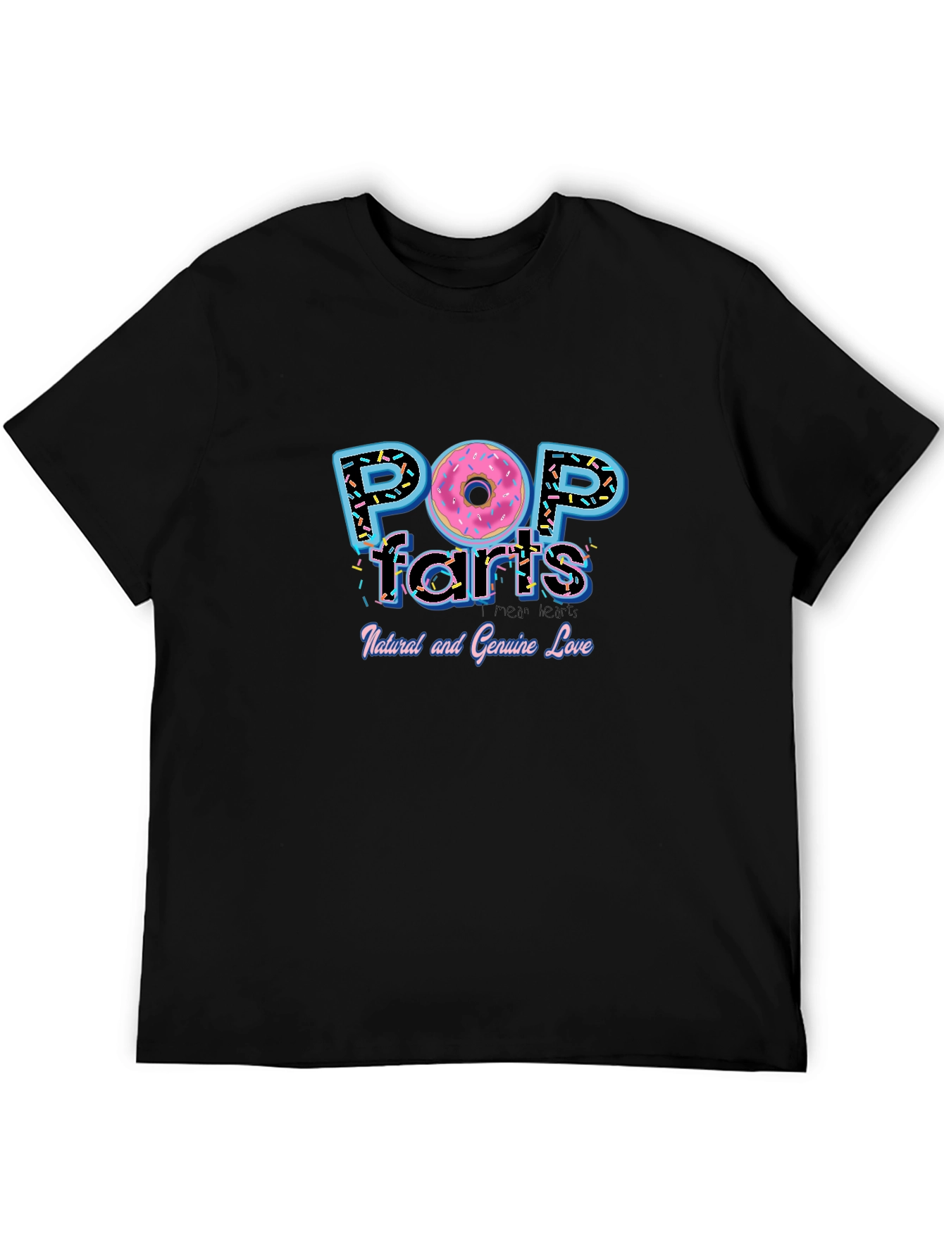 Black Pop Farts T-Shirt - Funny Donut Graphic Tee view 5