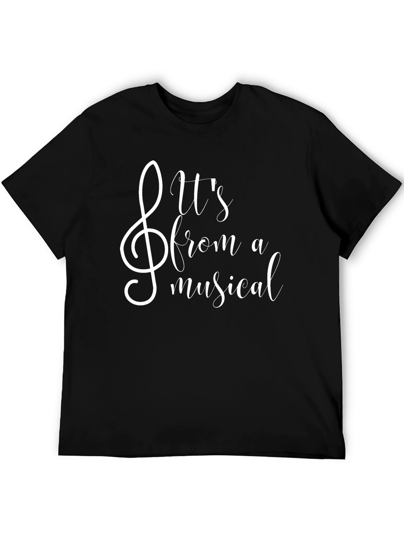 Black Musical T-Shirt - Treble Clef Design view 5