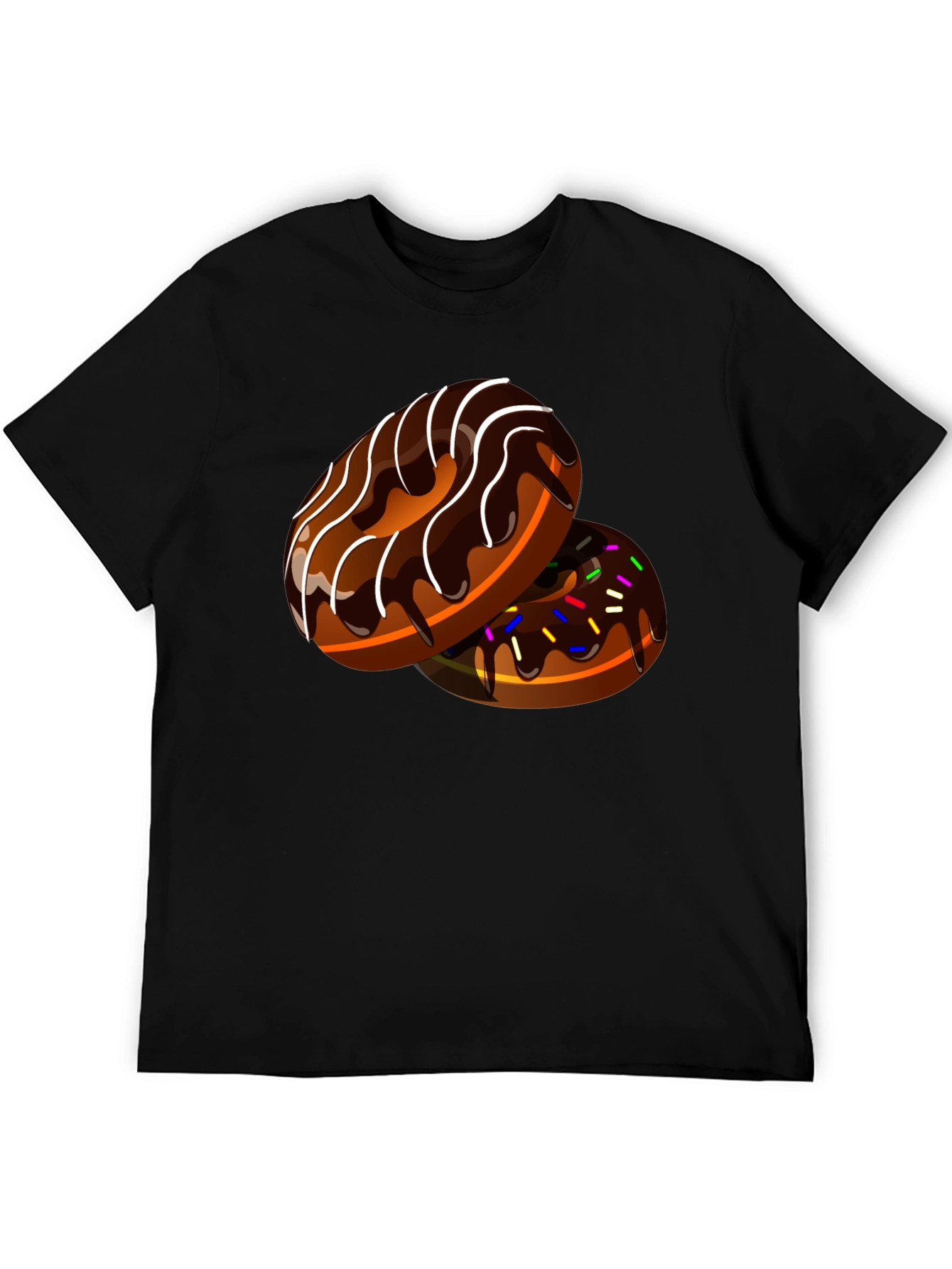Black Donut Design Black T-Shirt view 5