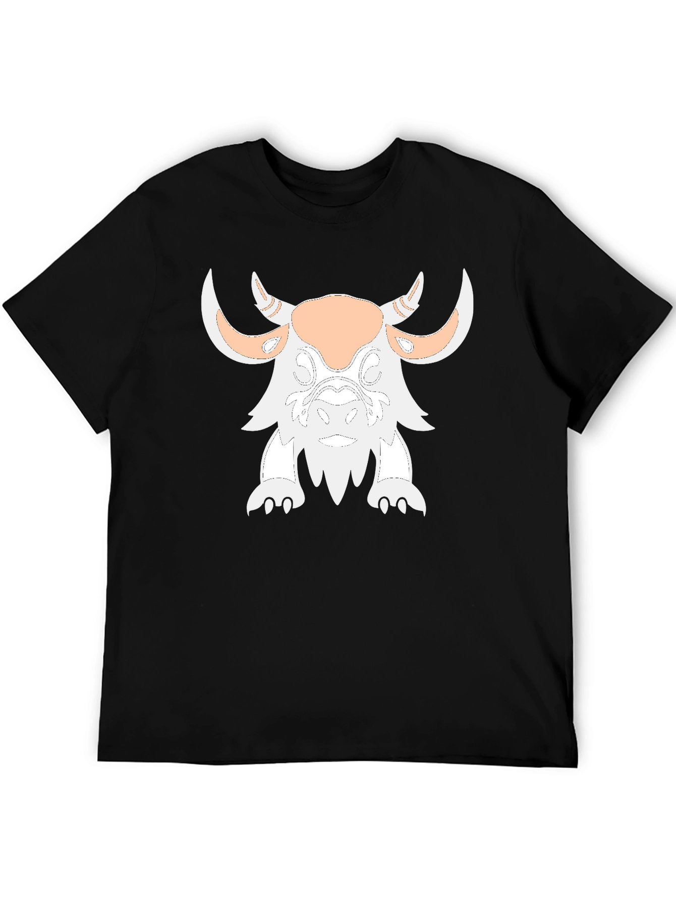 Black Cool Black T-Shirt with Bull Graphic view 5