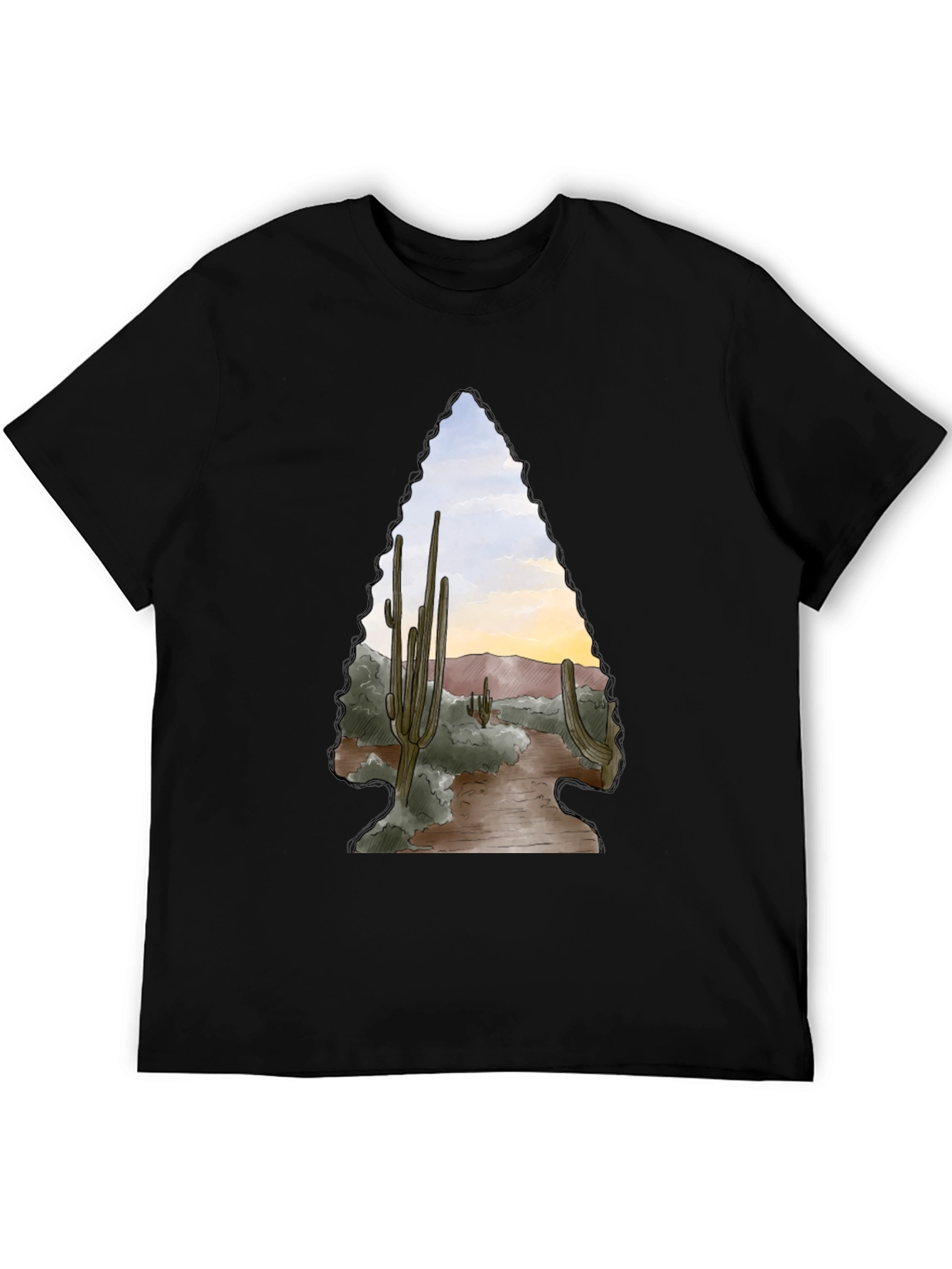 Black Desert Arrowhead Graphic Tee - Black Cotton Blend view 5