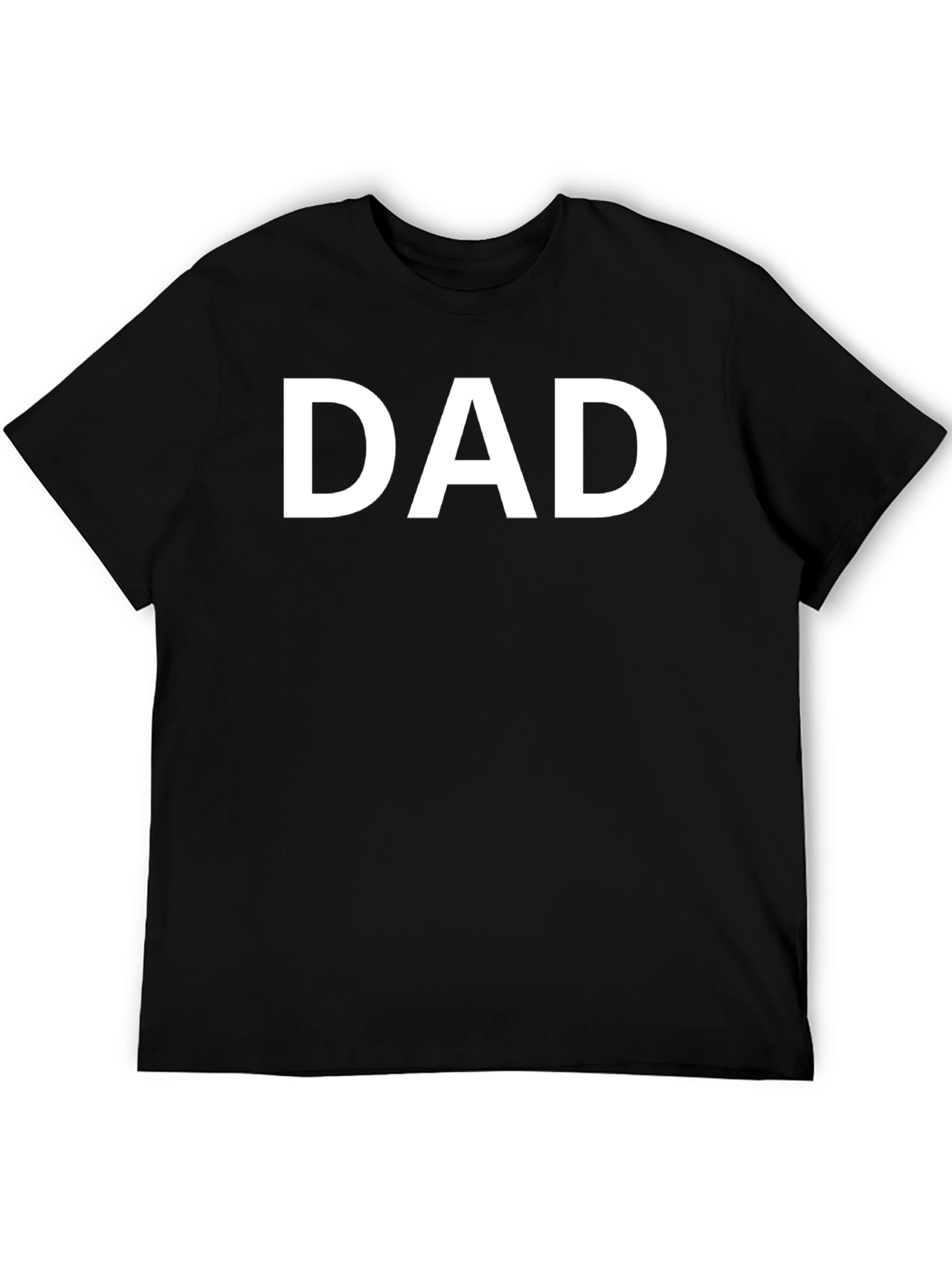 Black Men's "Dad" Graphic T-Shirt - Black Cotton Blend view 5