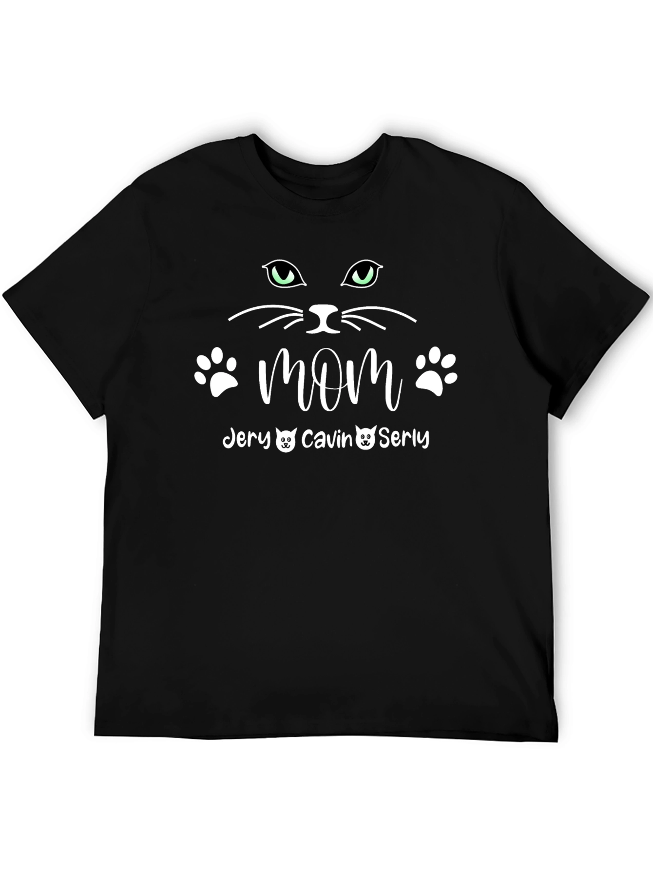 Black Cat Mom Personalized T-Shirt view 5