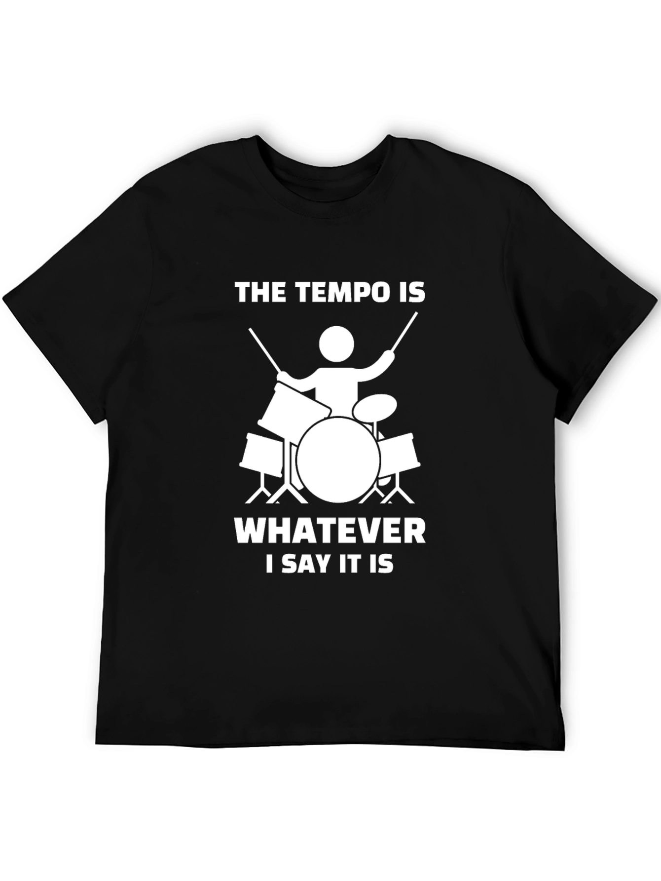 Black Tempo Drummer T-Shirt: Music Lover Tee view 5