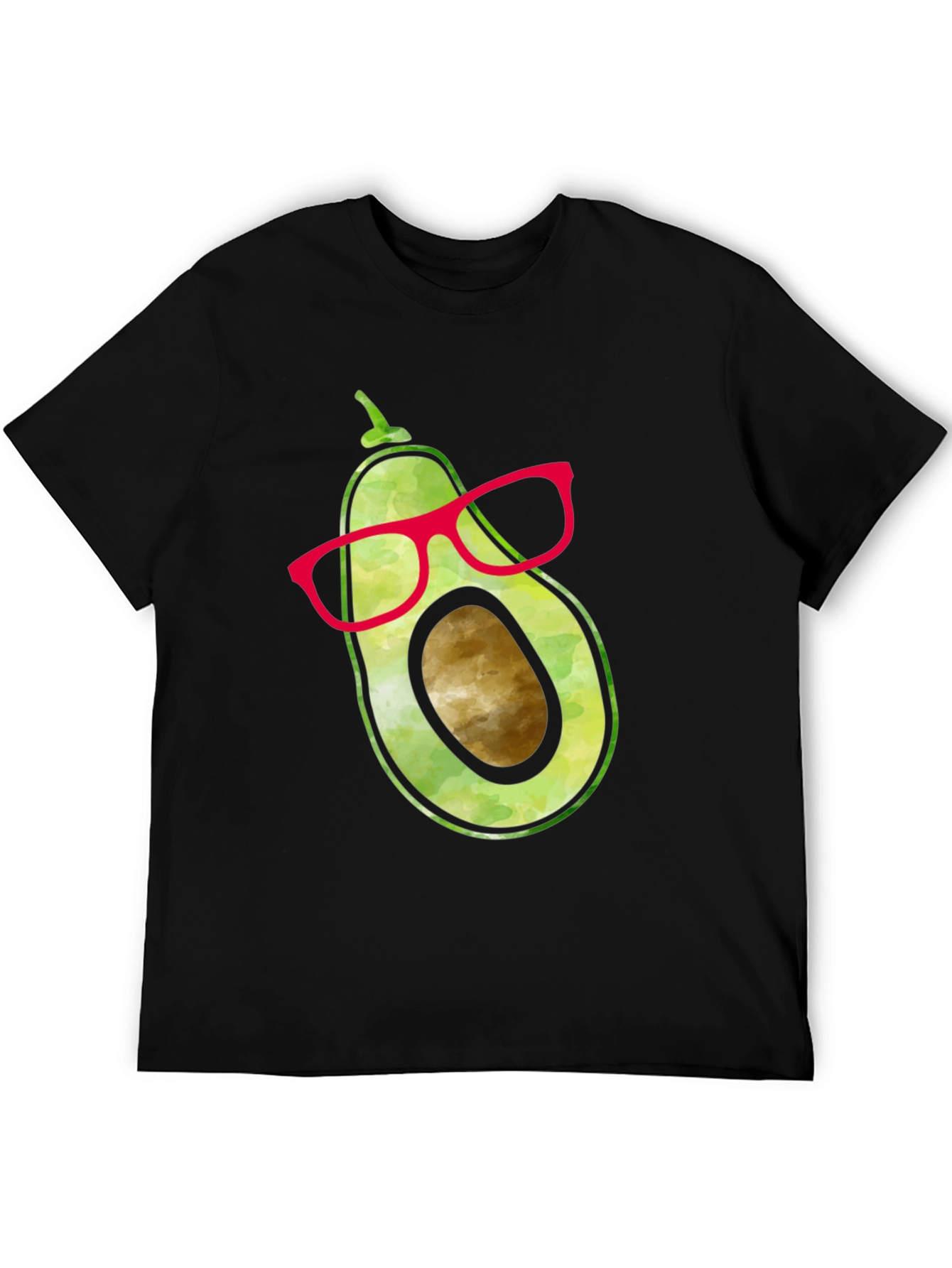 Black Cool Avocado with Glasses Graphic Tee view 5