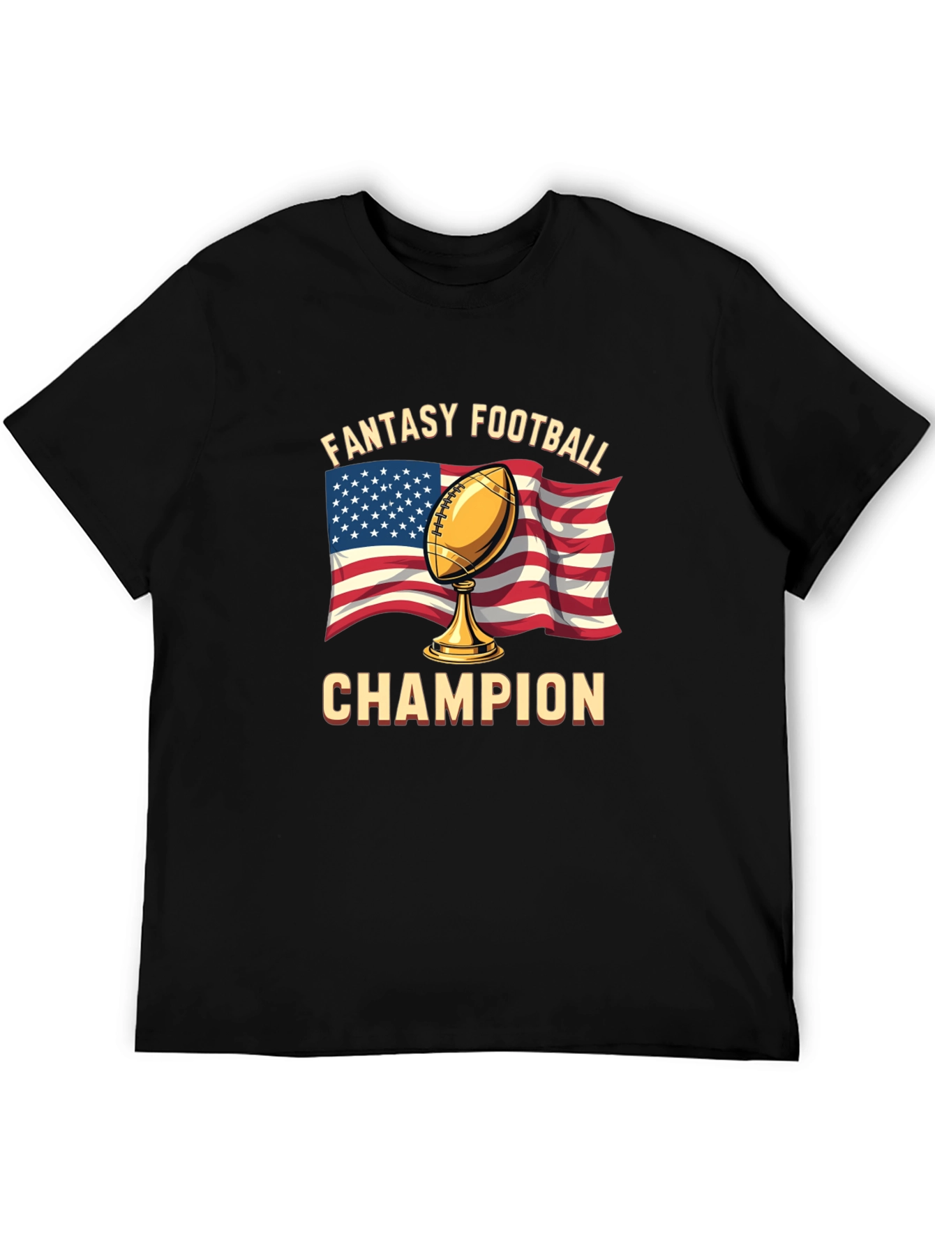 Black Fantasy Football Champion T-Shirt view 5