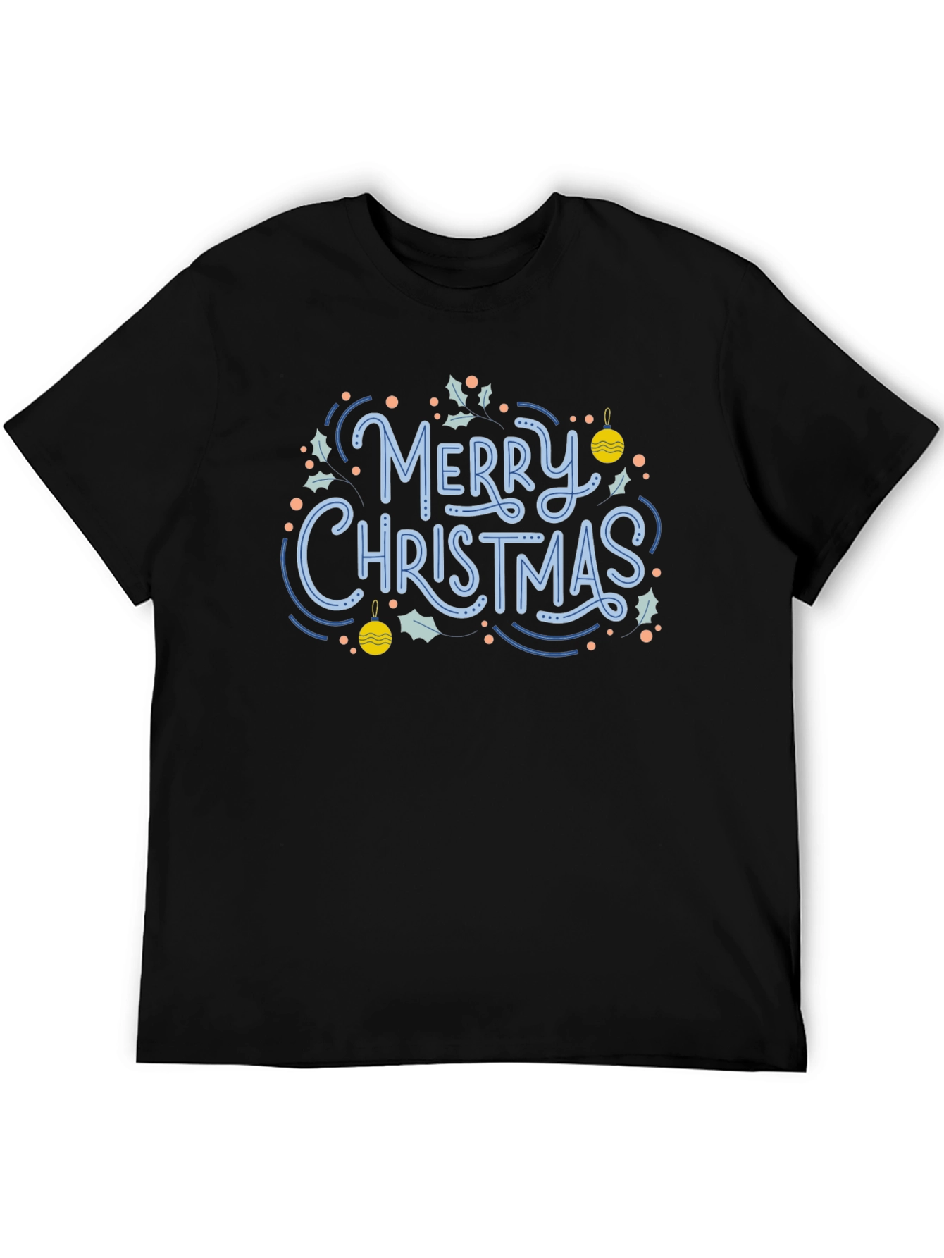 Black Festive Merry Christmas Graphic Tee view 5