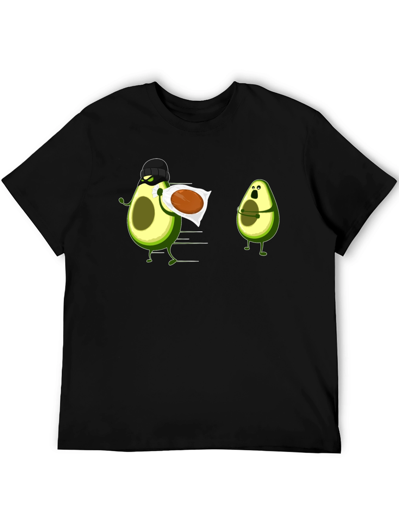 Black Avocado Thief Graphic Tee - Funny Fruit Humor view 5