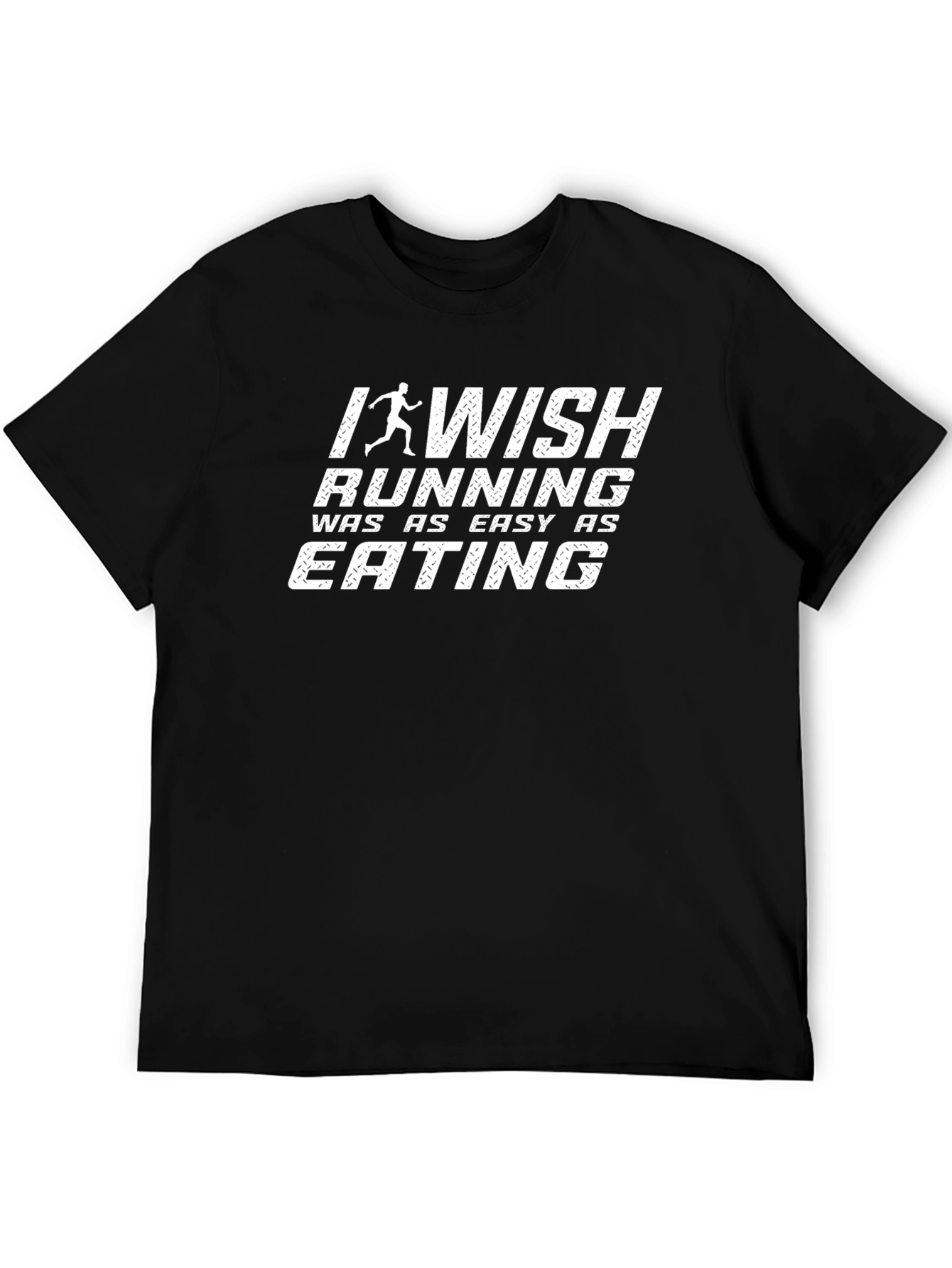 Black Funny Running T-Shirt - I Wish Running Was as Easy as Eating view 5