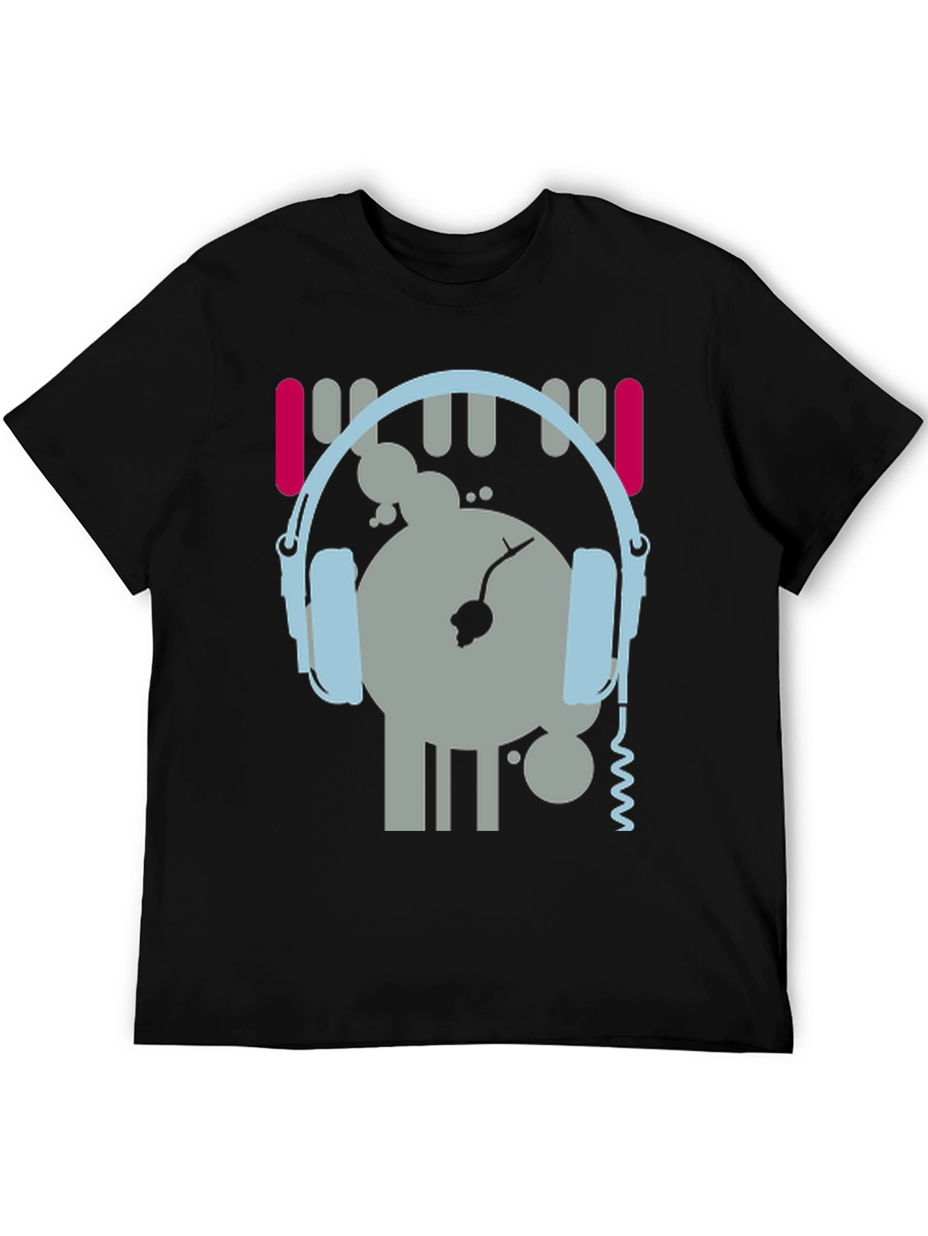 Black DJ Graphic Tee - Music Lover's Black T-Shirt view 5