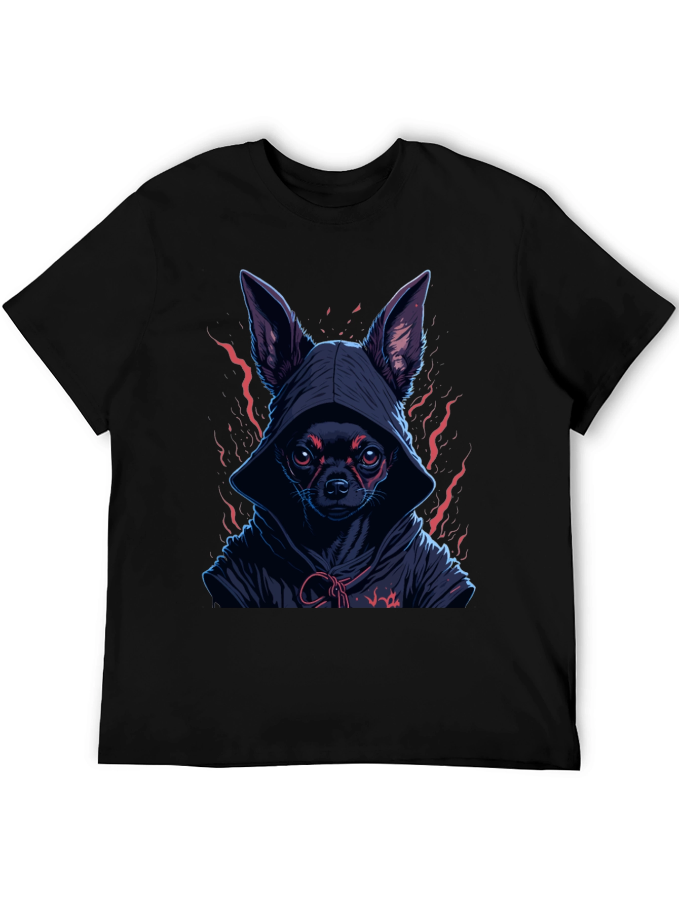 Black Hooded Chihuahua Graphic Tee view 5