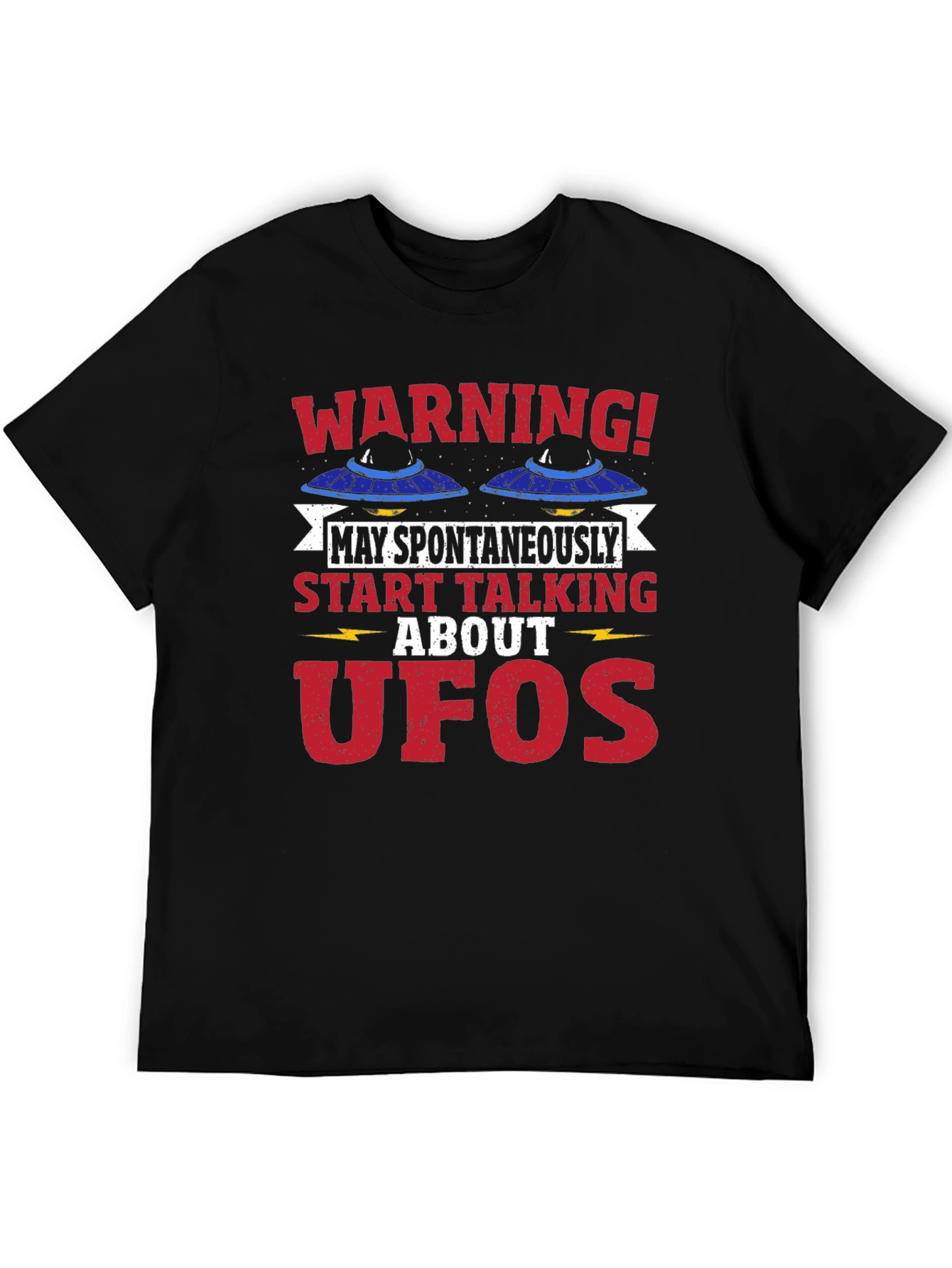 Black UFO Conversation Starter Graphic Tee view 5
