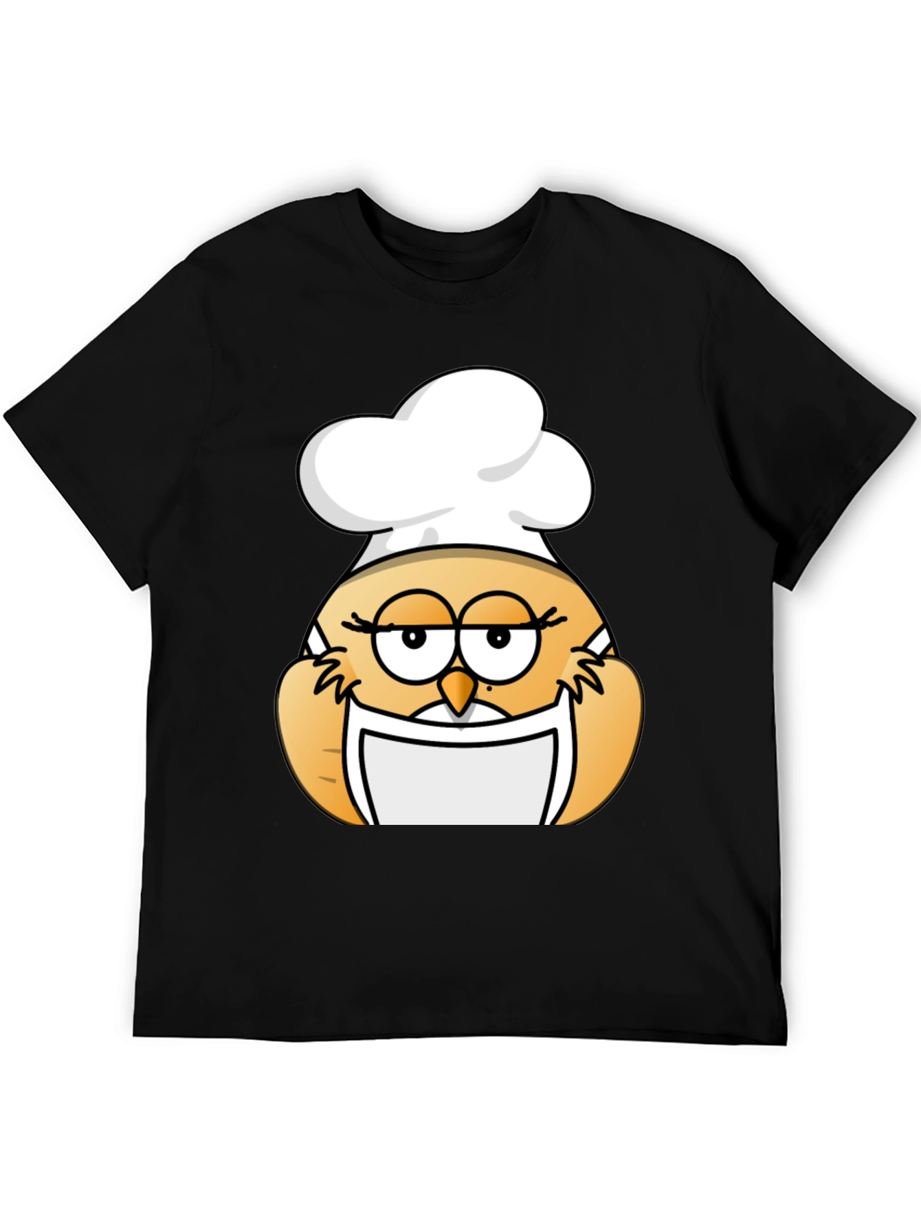 Black Chef Owl Graphic Tee - Black Cotton Blend view 5