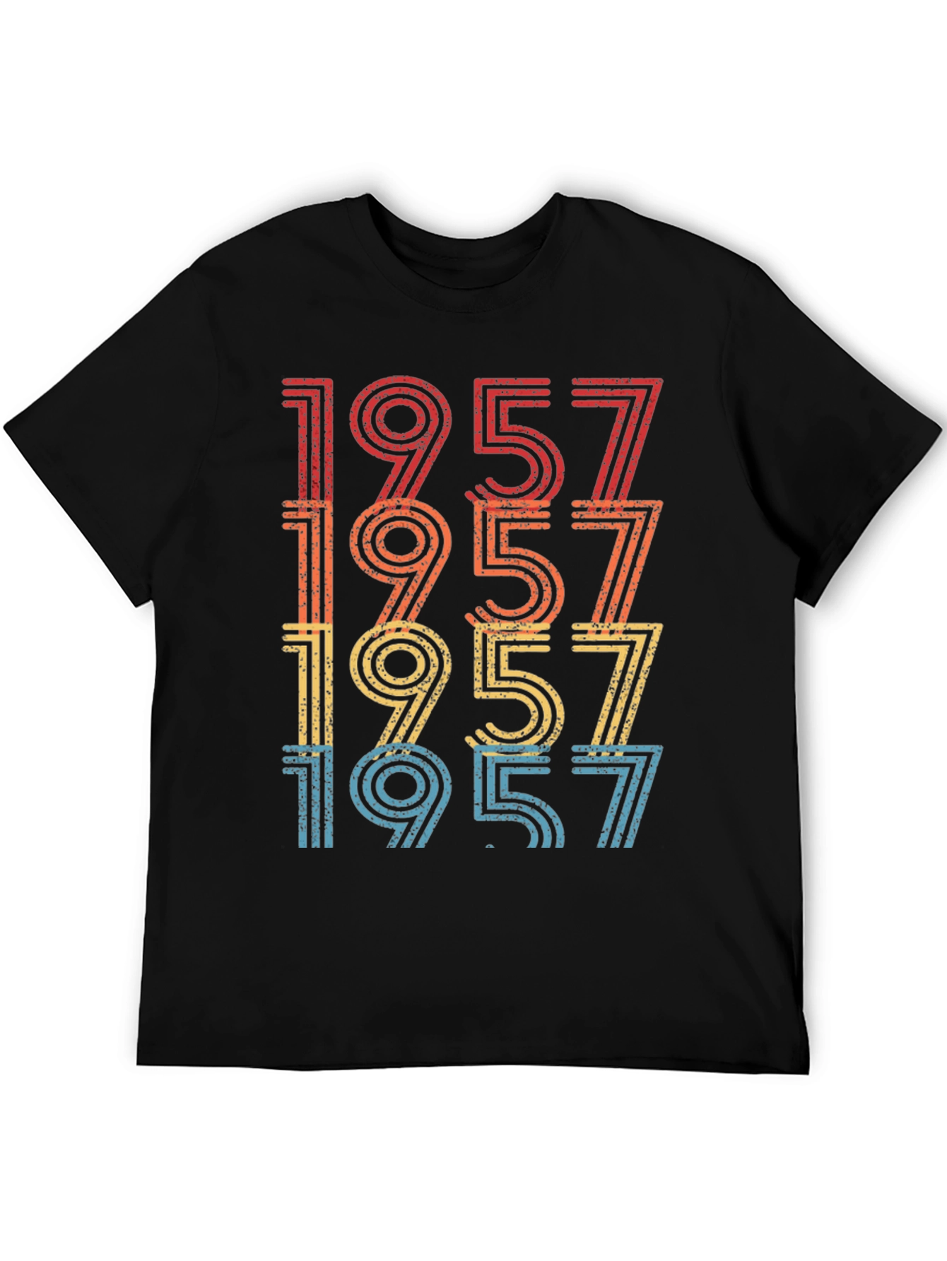 Black Retro 1957 Birthday Graphic T-Shirt view 5