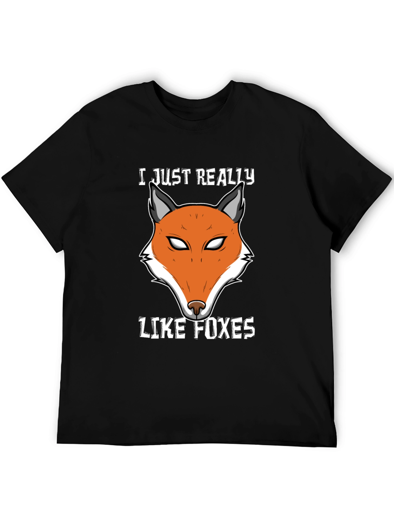 Black Fox Lover T-Shirt | Cute Fox Face Design view 5