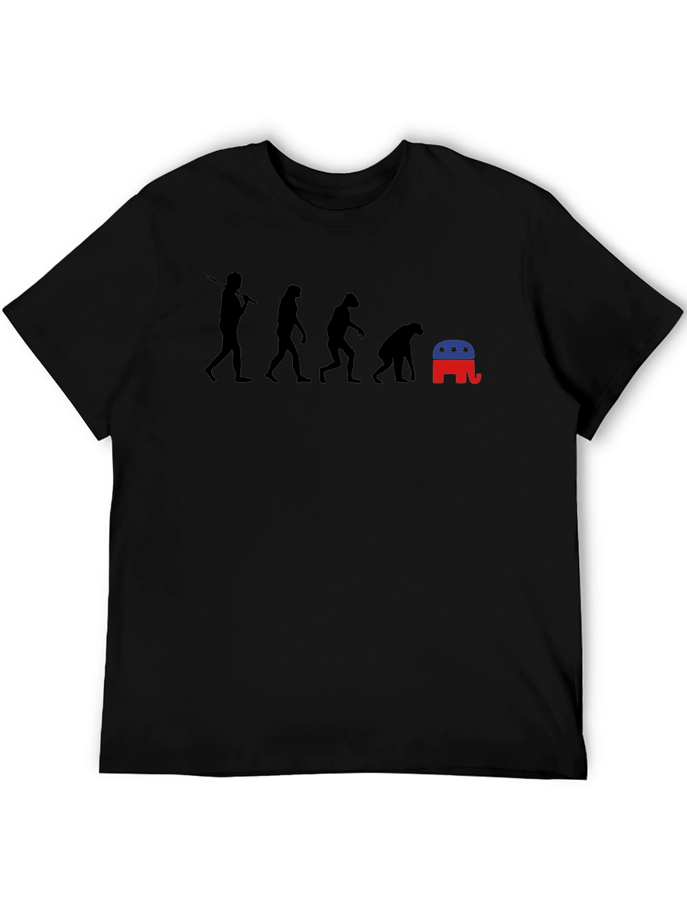 Black Evolution of Man Republican T-Shirt view 5