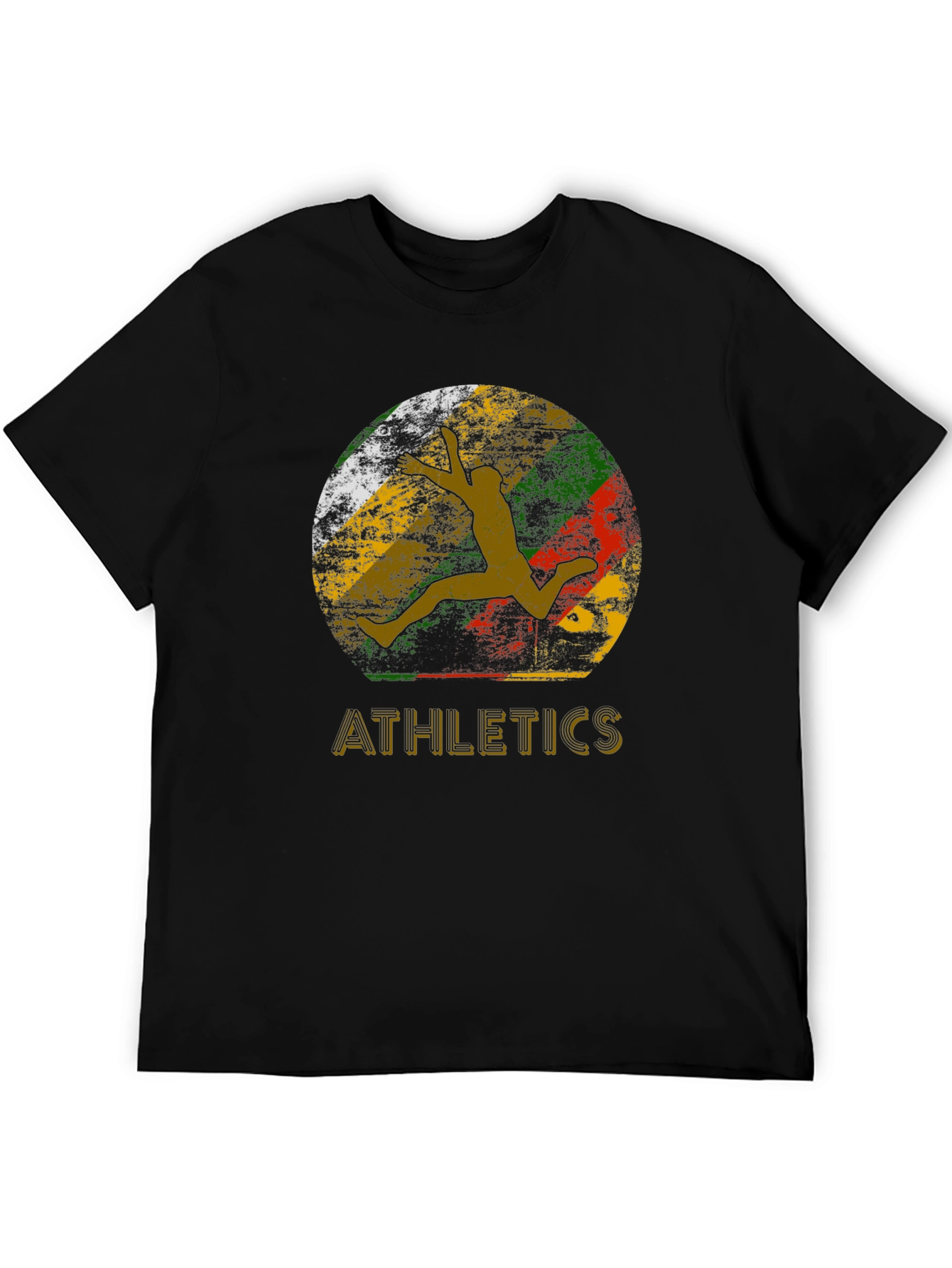 Black Retro Athletics Graphic Tee - Vintage Runner Design view 5