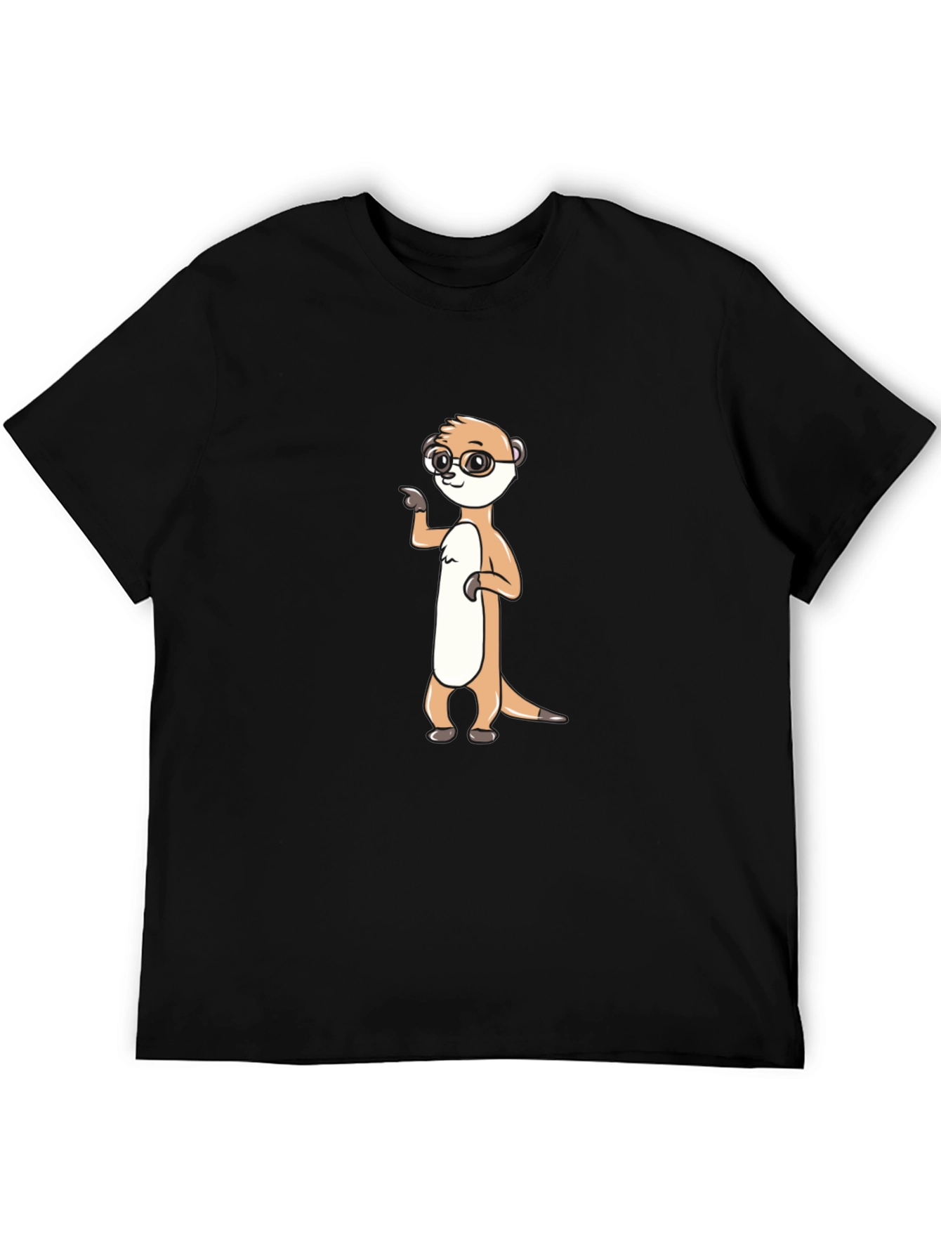 Black Meerkat Wearing Glasses T-Shirt view 5