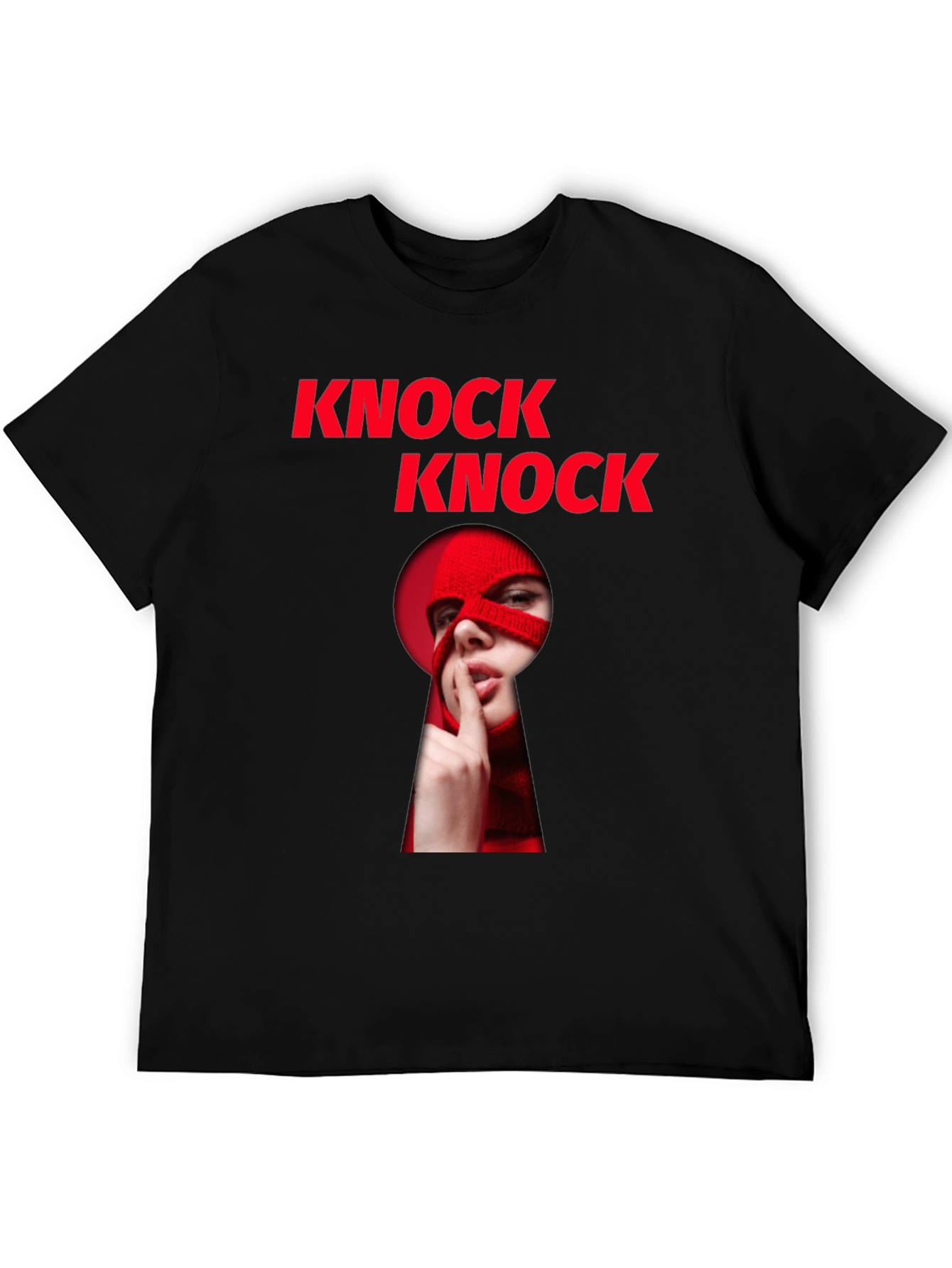 Black Knock Knock Graphic T-Shirt - Intrigue & Style view 5