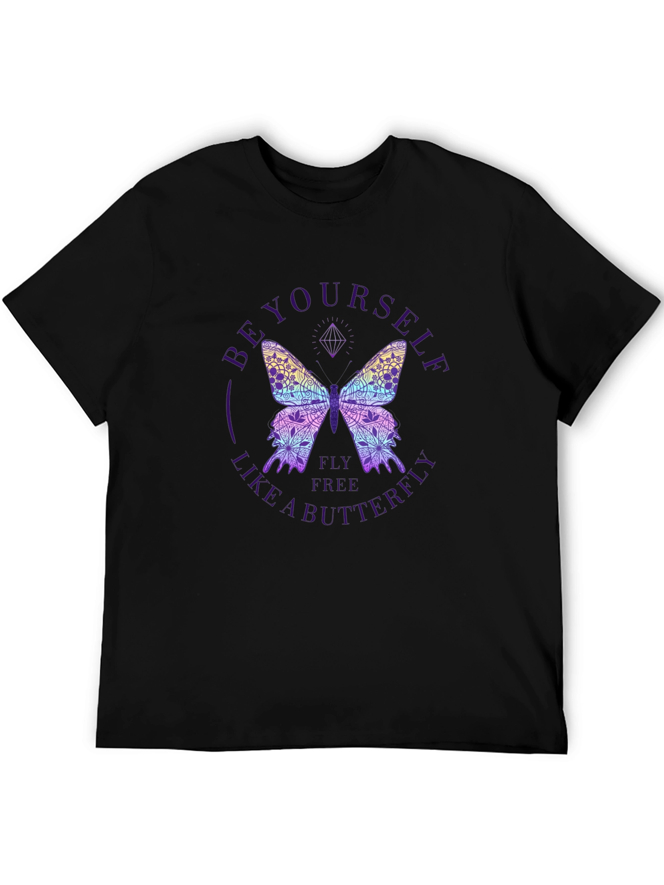 Black Be Yourself Butterfly Graphic Tee view 5