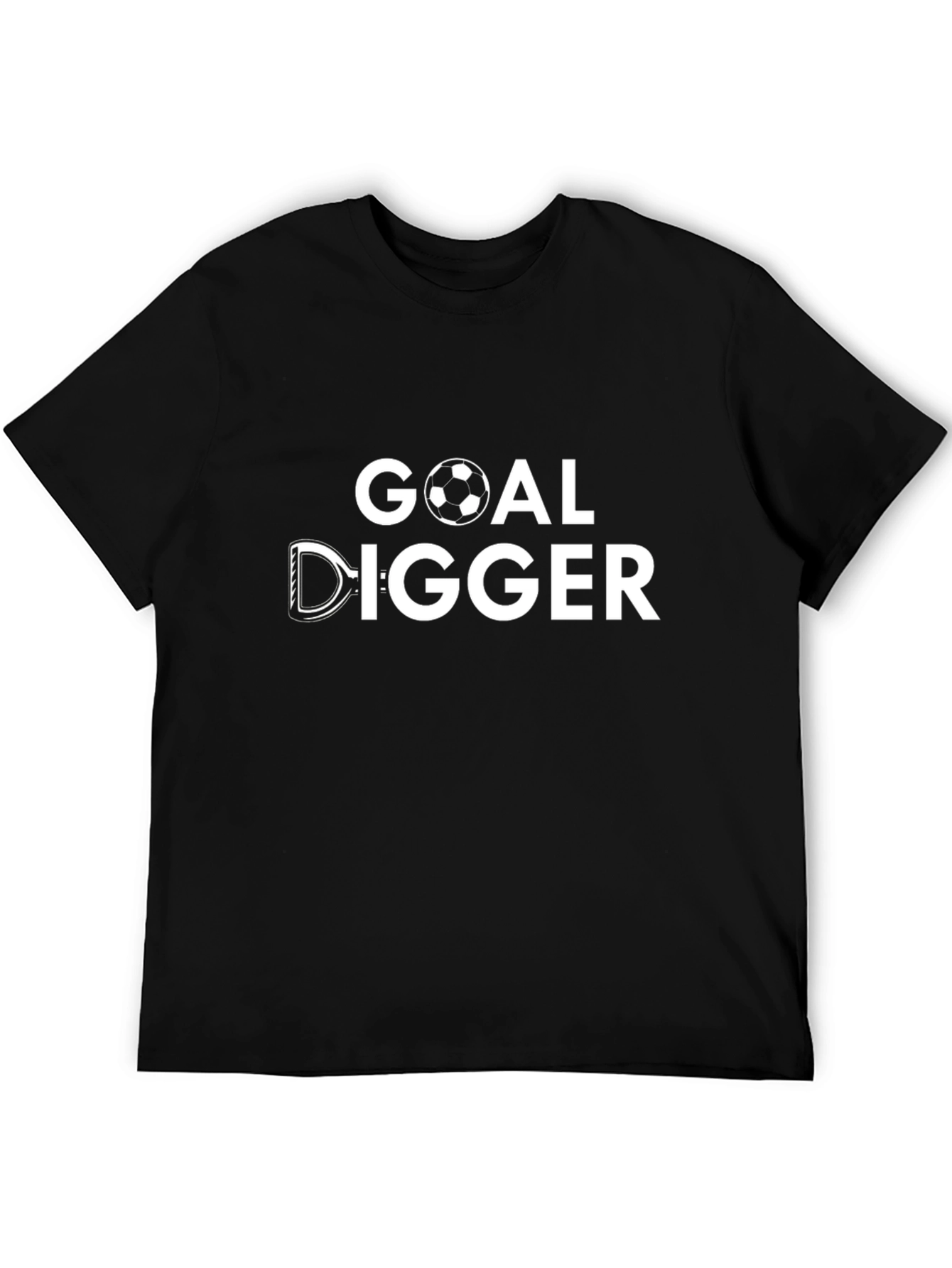 Black Goal Digger Funny Soccer Graphic T-Shirt view 5