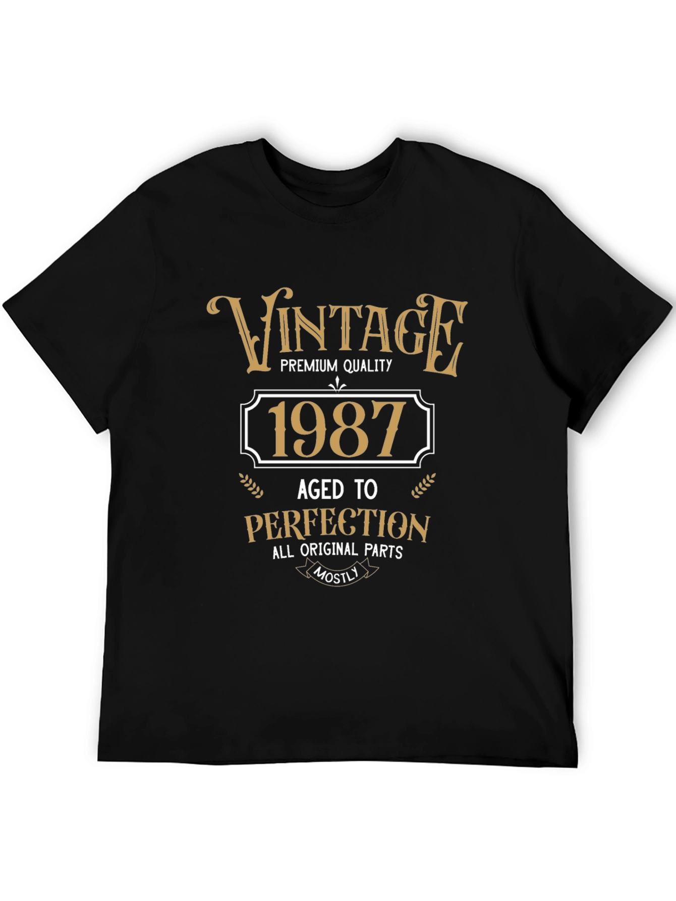 Black Vintage 1987 Aged to Perfection T-Shirt view 5