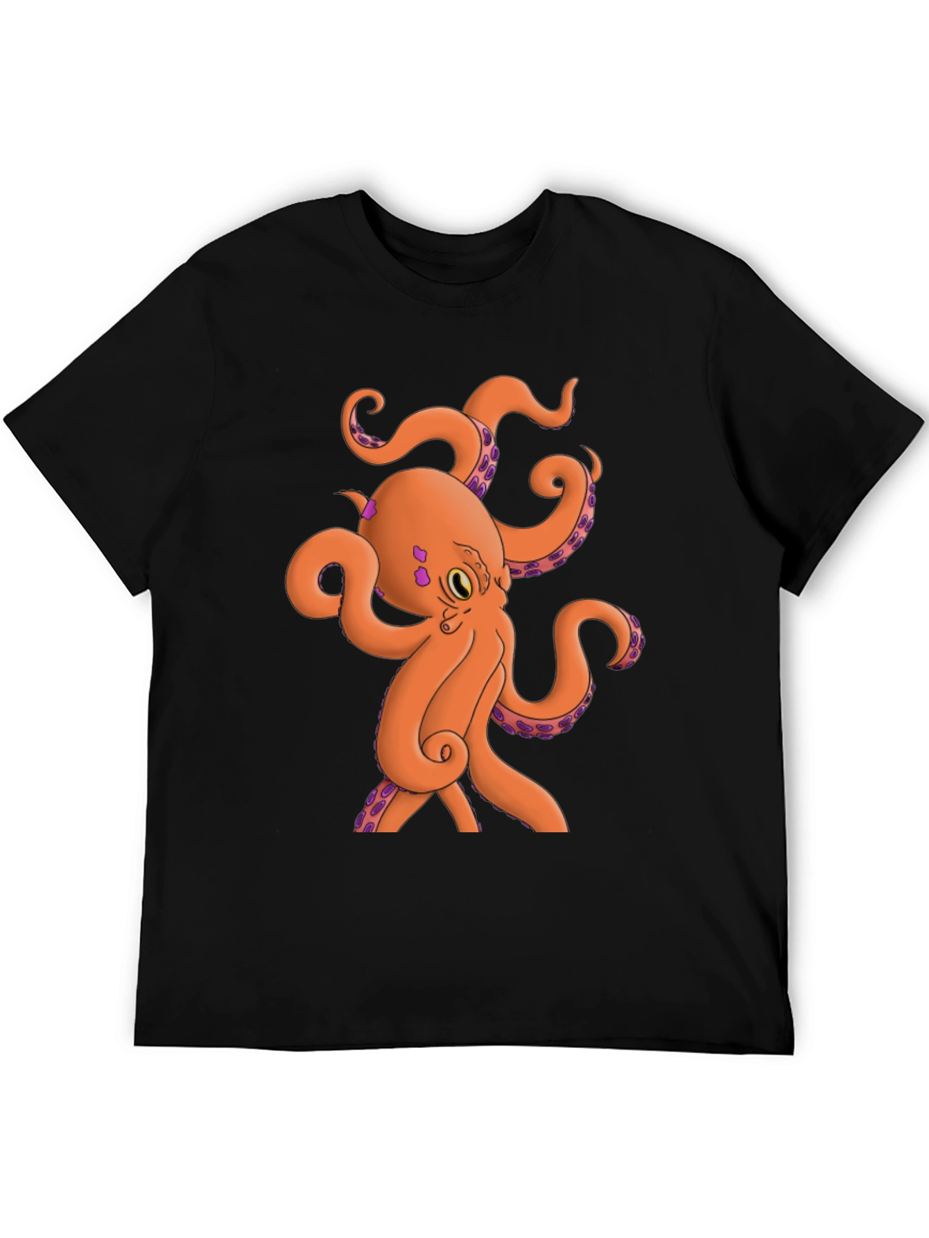 Black Octopus Graphic Tee - Black Cotton Blend view 5