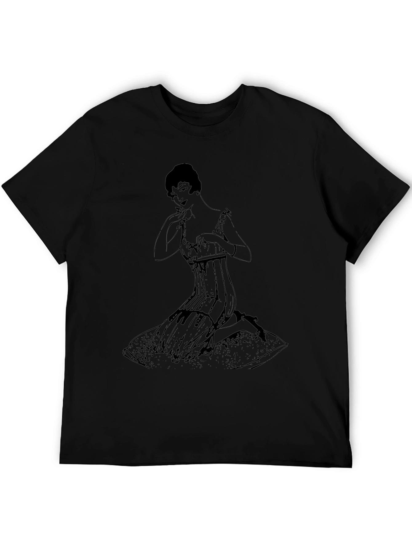Black Vintage Lady Graphic Tee view 5