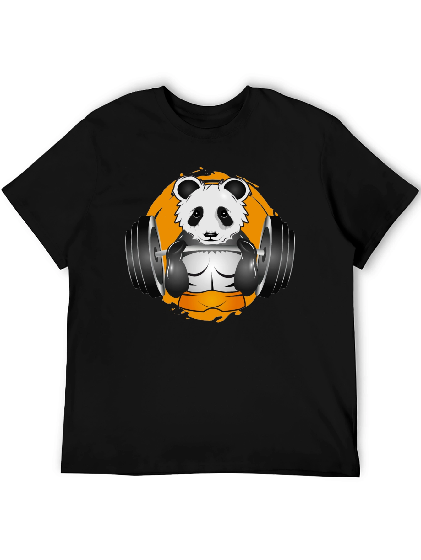 Black Panda Gym T-Shirt - Black Graphic Tee view 5